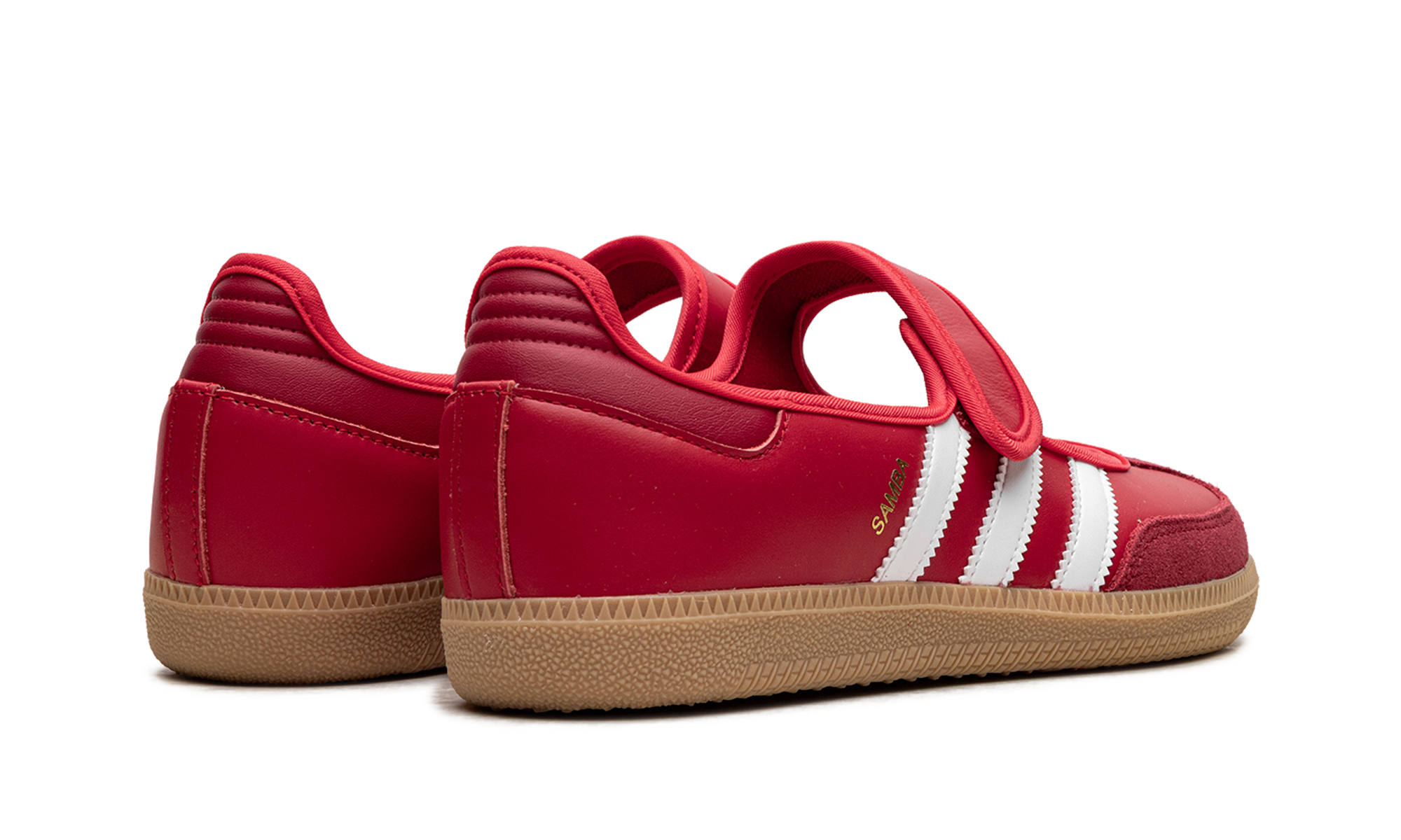 adidas samba jane scarlet white gum women s+JQ6446+diagnol right behind view