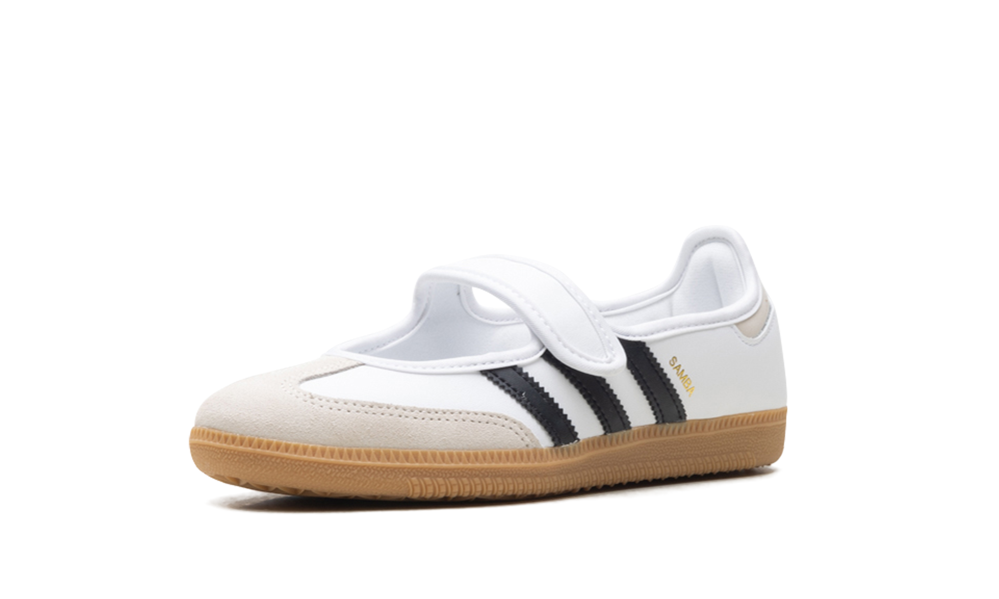 adidas samba jane white black gum gs+JR7436+left diagnol single view