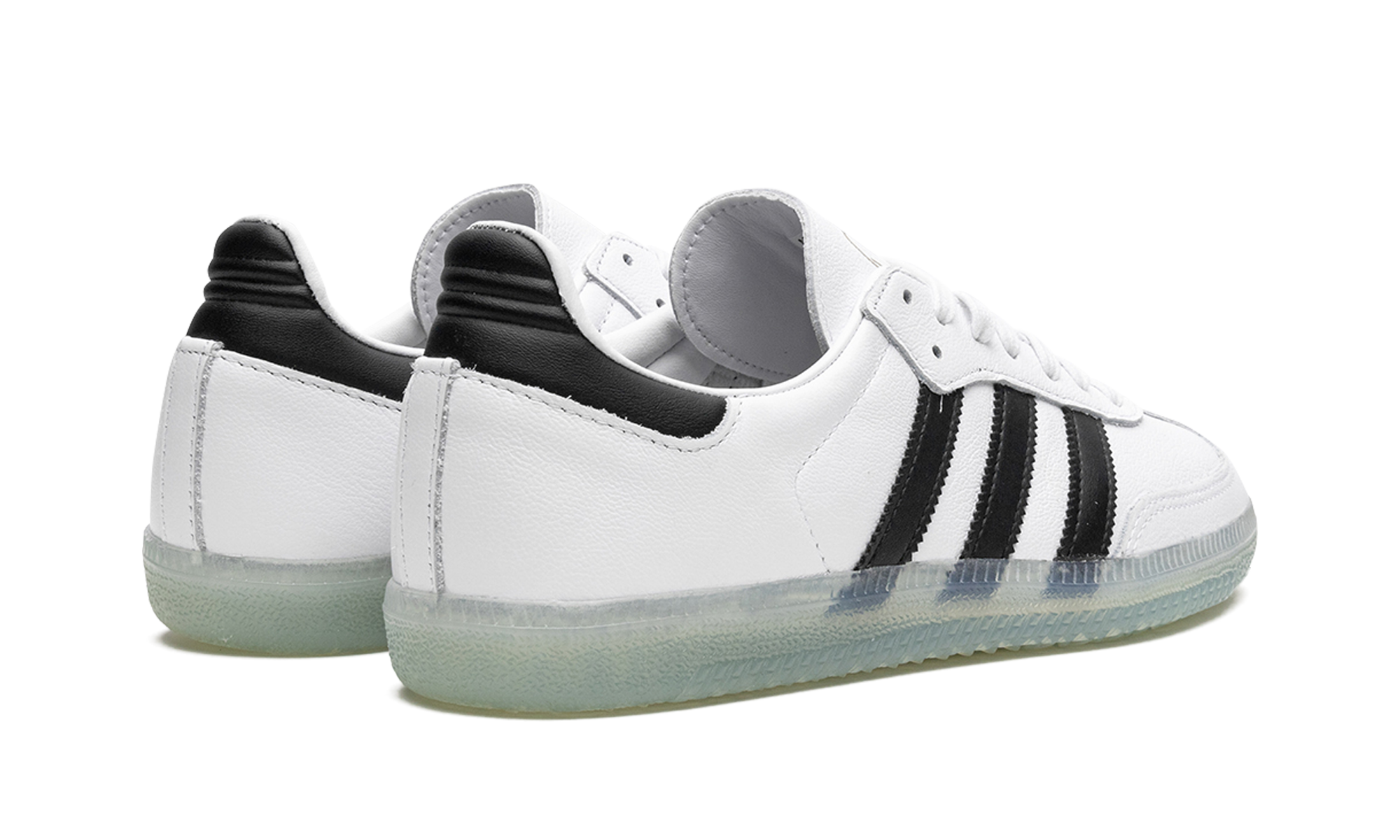 adidas samba jason dill white black+GZ4730+diagnol right behind view