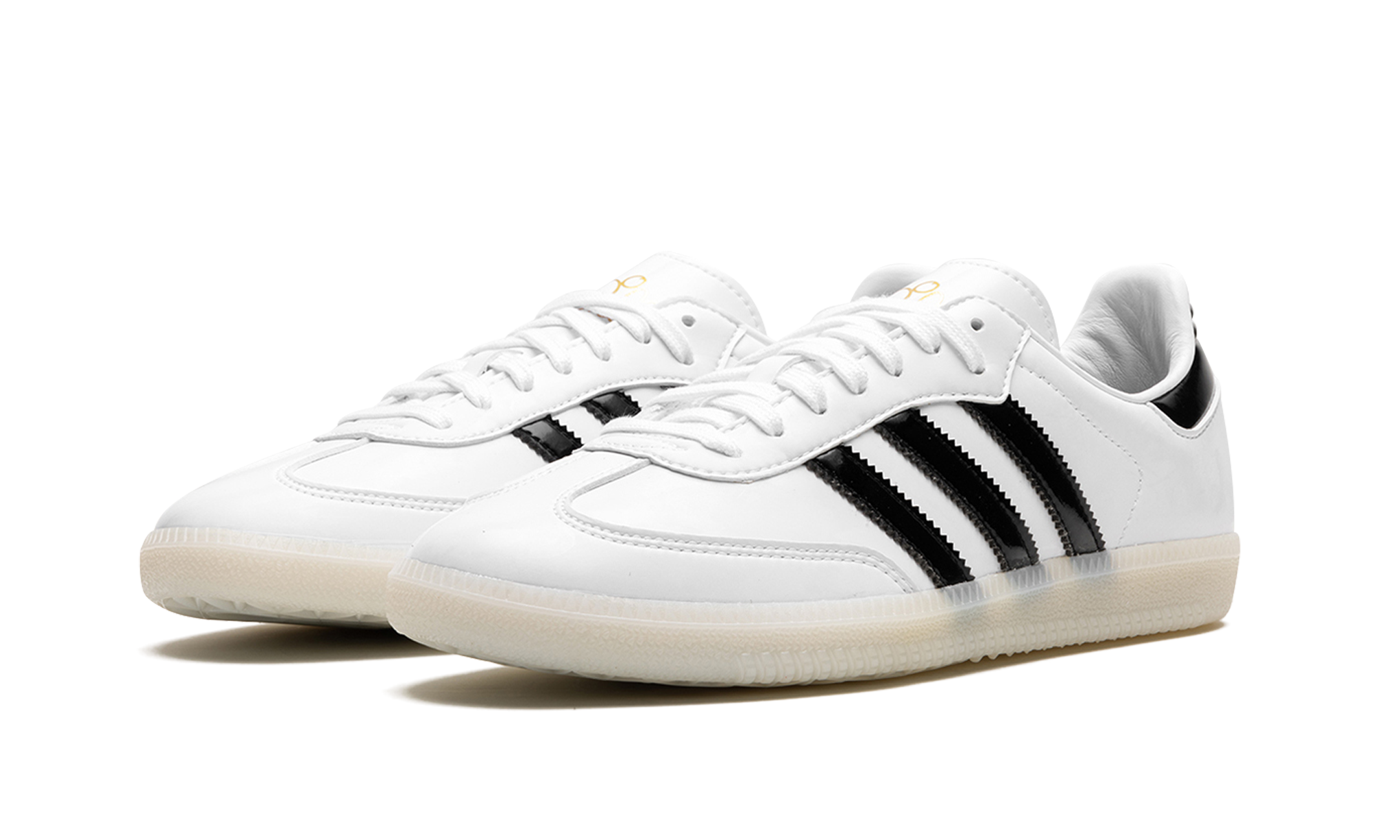 adidas samba jason dill white black patent+IE5158+diagnol left view