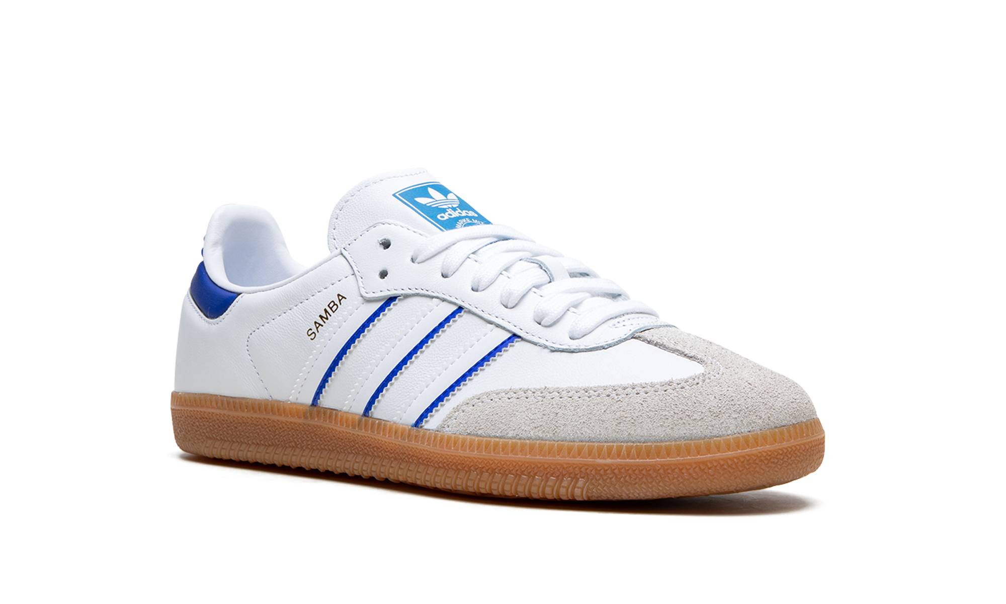 adidas samba leather cloud white lucid blue+IG2339+diagnol right view