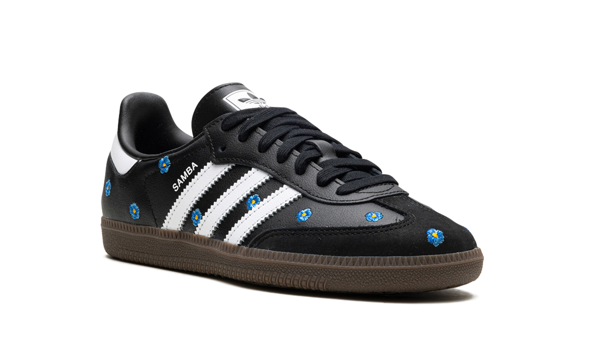 adidas samba light blue floral core black women s+IF4397+diagnol right view
