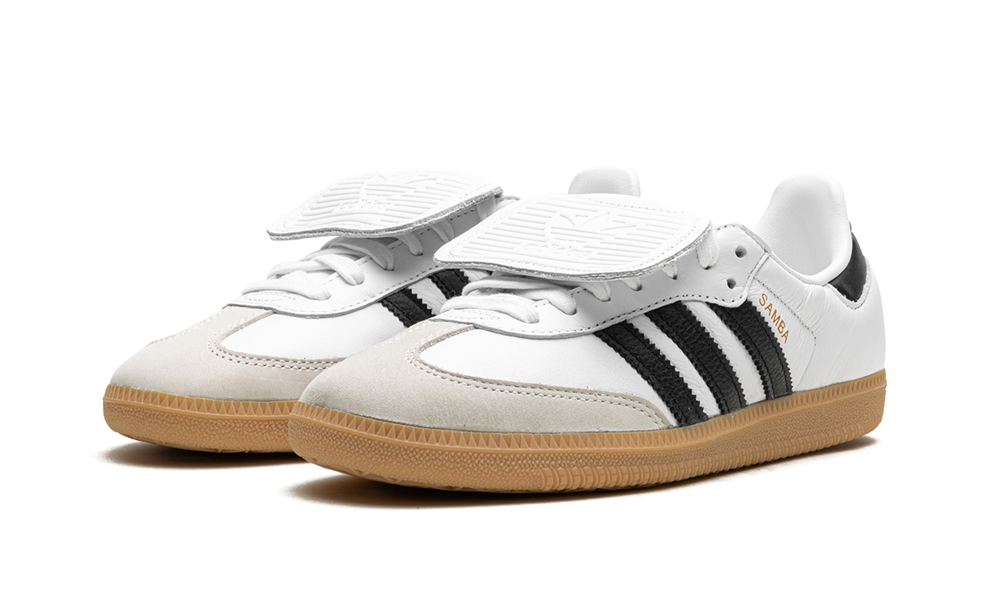 adidas samba lt cloud white core black gum women s+IG4279+diagnol left view