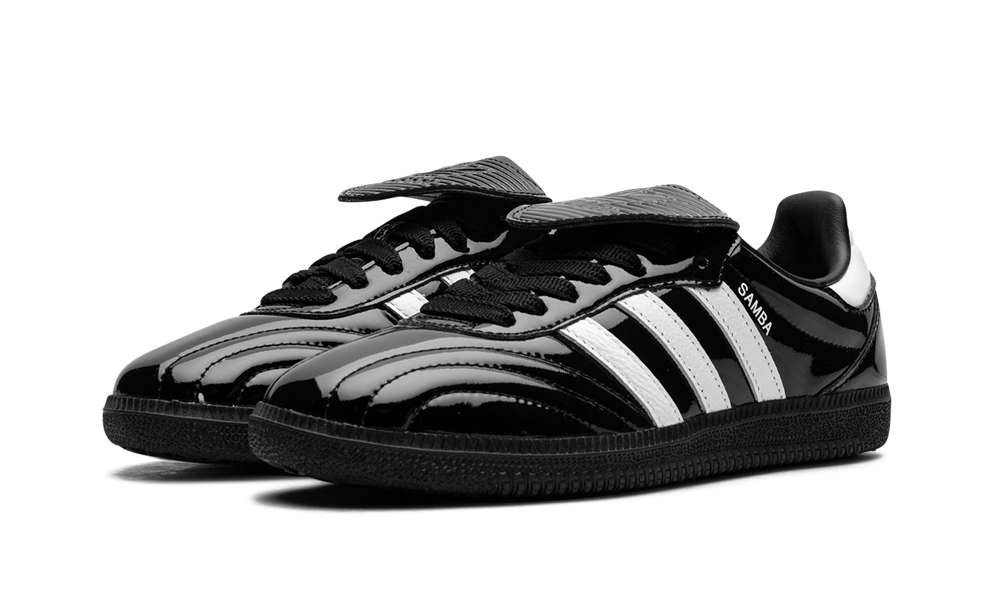 adidas samba lt core black patent leather women s+JI2707+diagnol left view