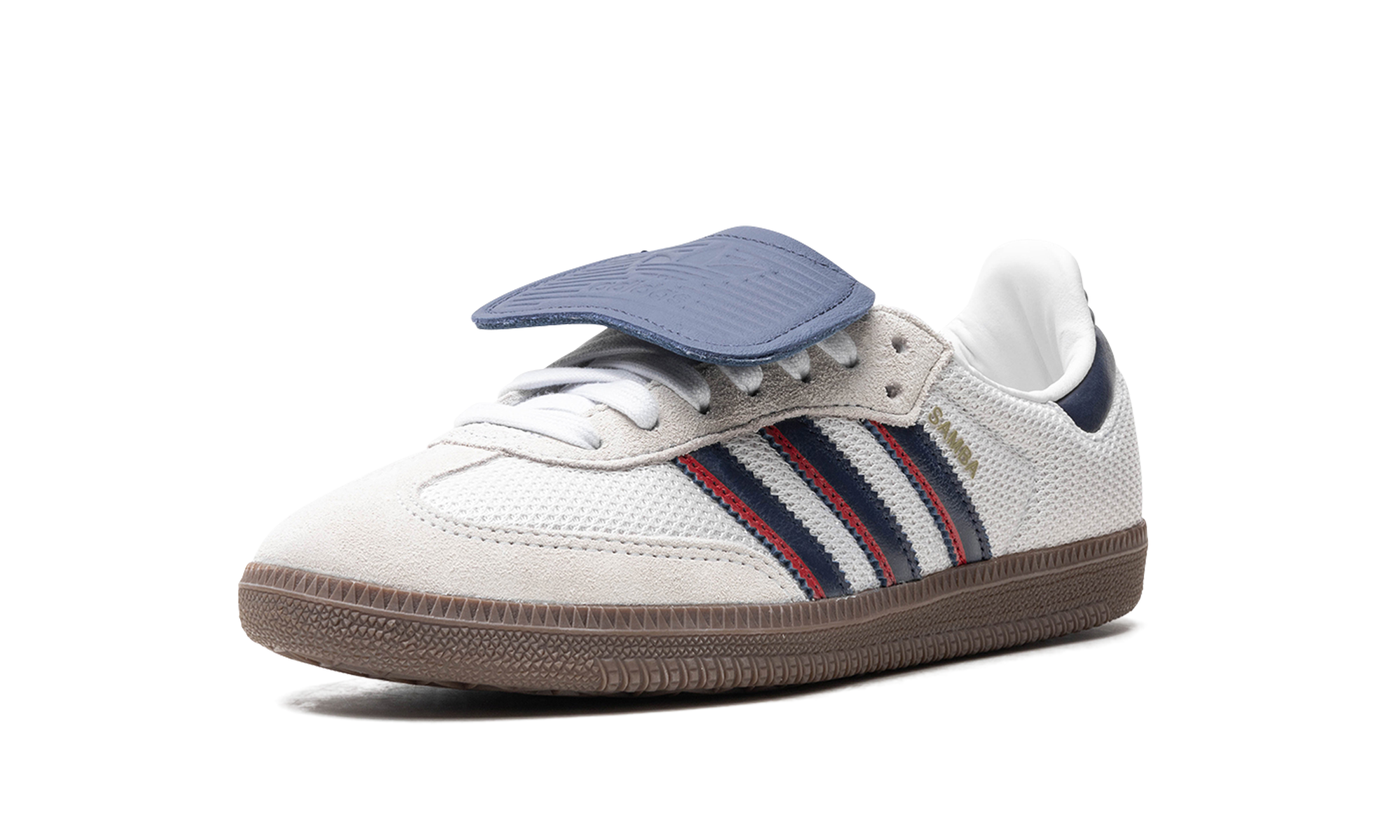 adidas samba lt crystal white dark blue+IE9169+left diagnol single view