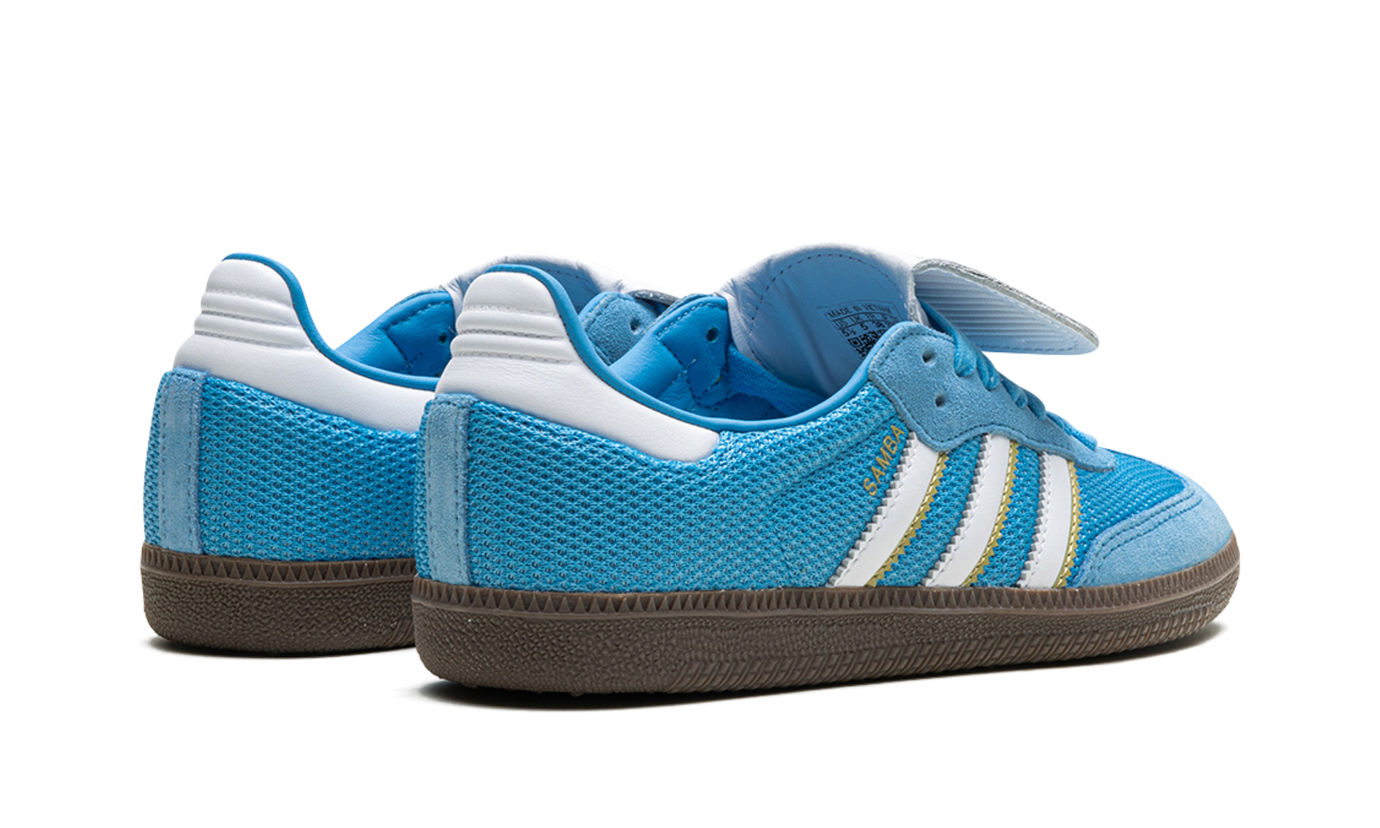 adidas samba lt semi blue burst+IE9170+diagnol right behind view