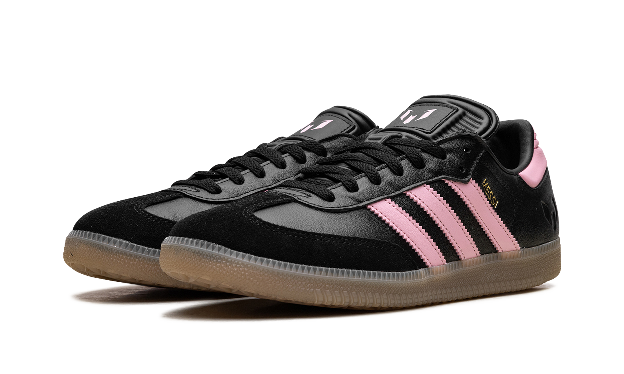 adidas samba messi black gold metallic+JP7845+diagnol left view
