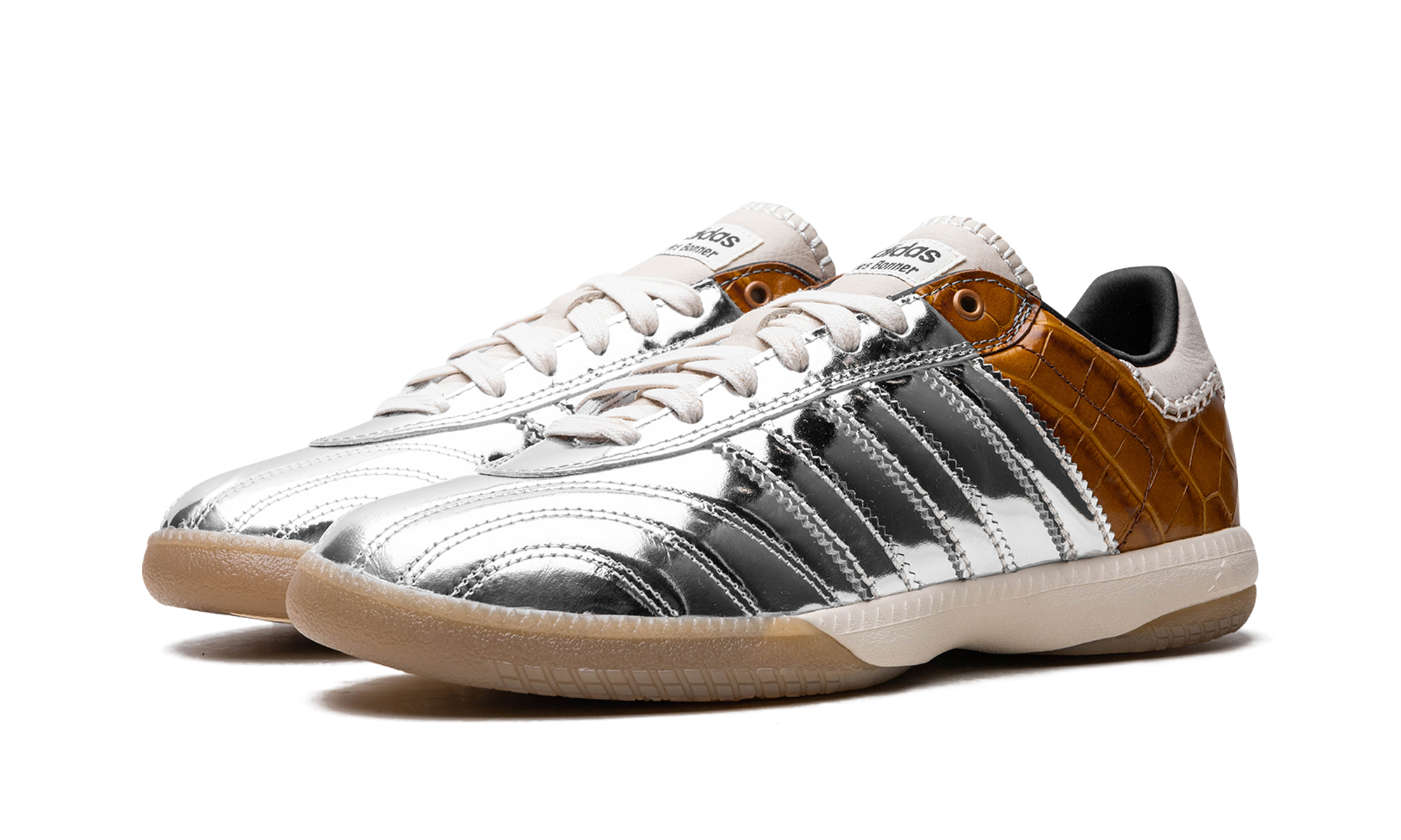 adidas samba millennium wales bonner silver metallic yellow croc+IH5777+diagnol left view
