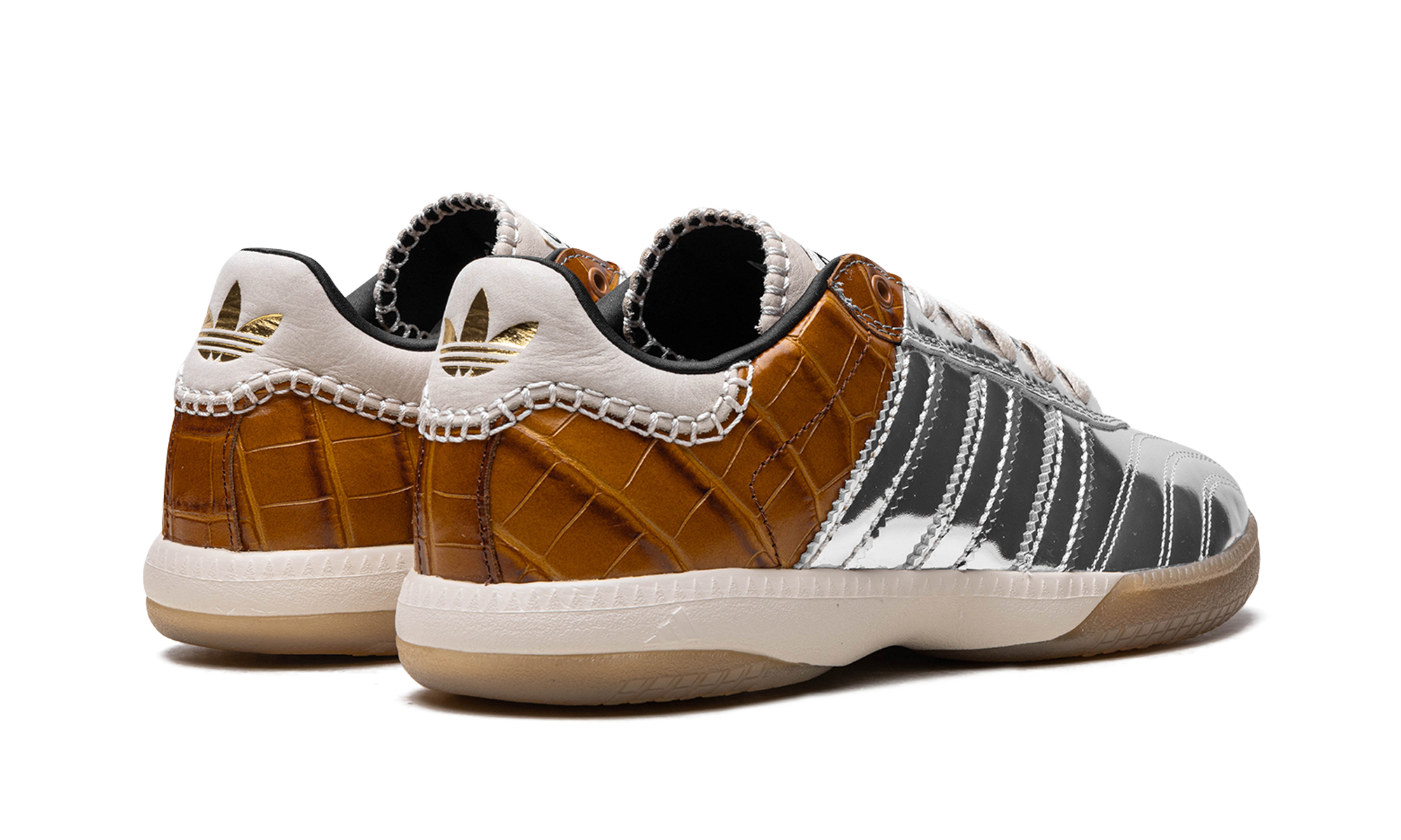 adidas samba millennium wales bonner silver metallic yellow croc+IH5777+diagnol right behind view