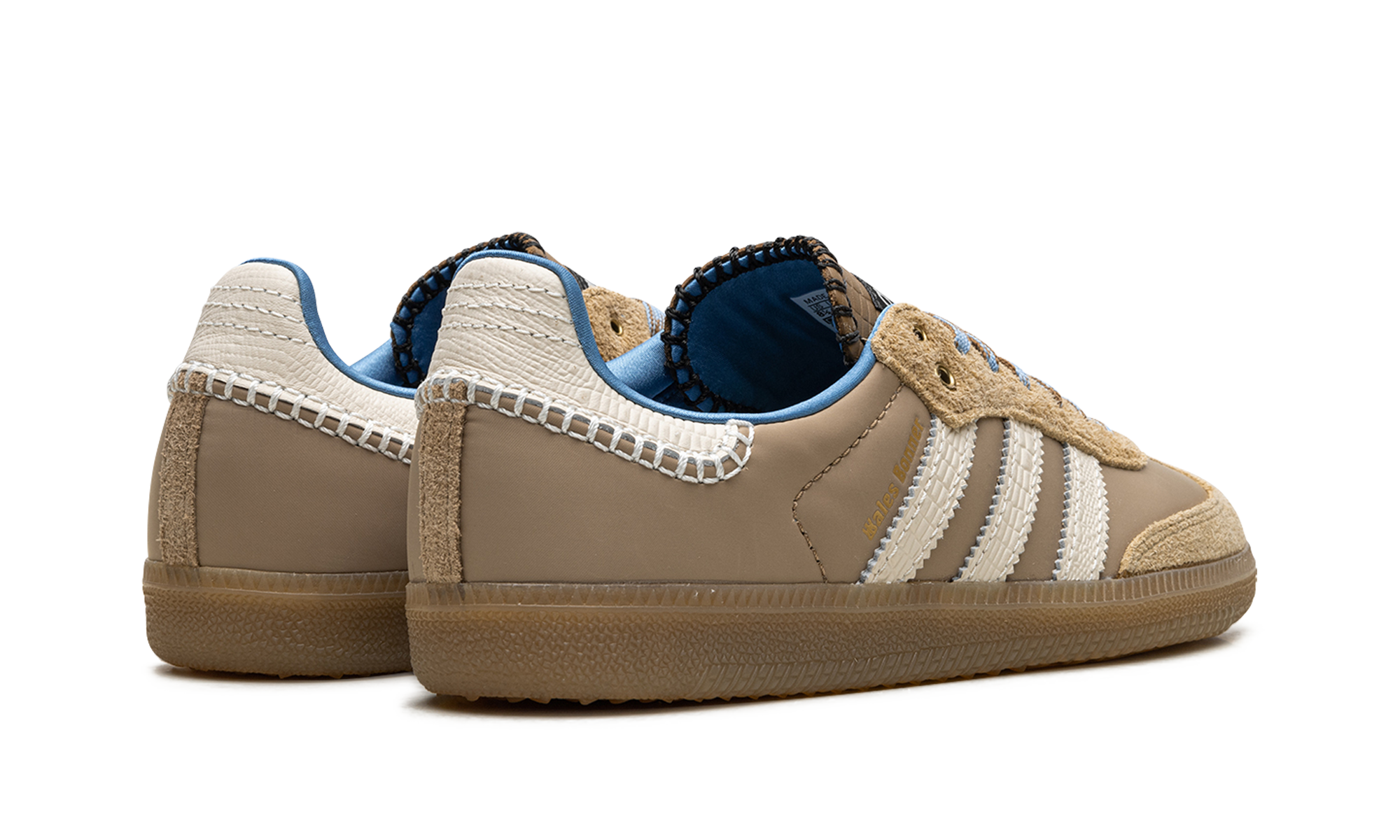 adidas samba nylon wales bonner desert white+IH3261+diagnol right behind view