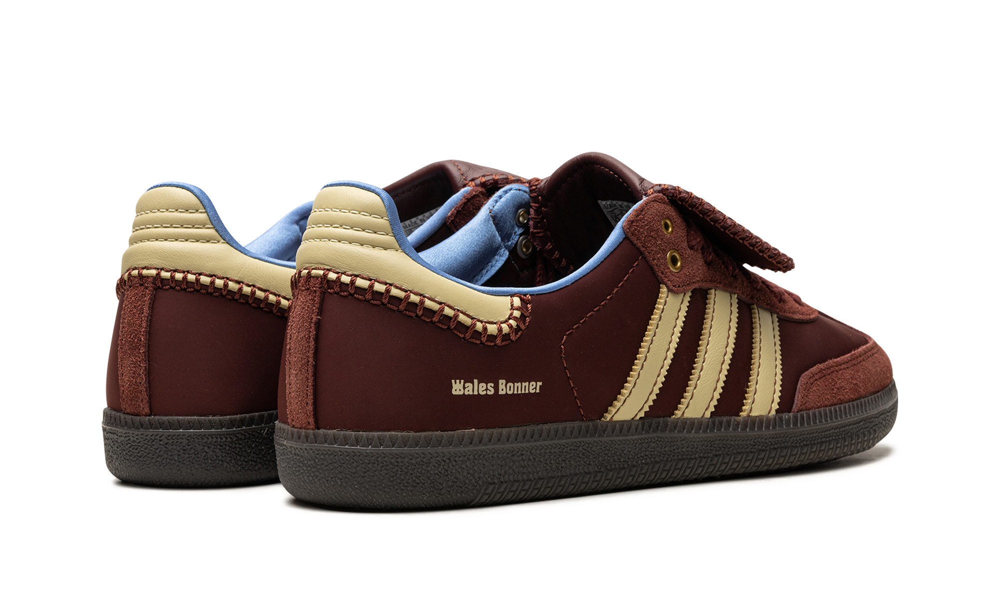 adidas samba nylon wales bonner fox brown+IE0579+diagnol right behind view