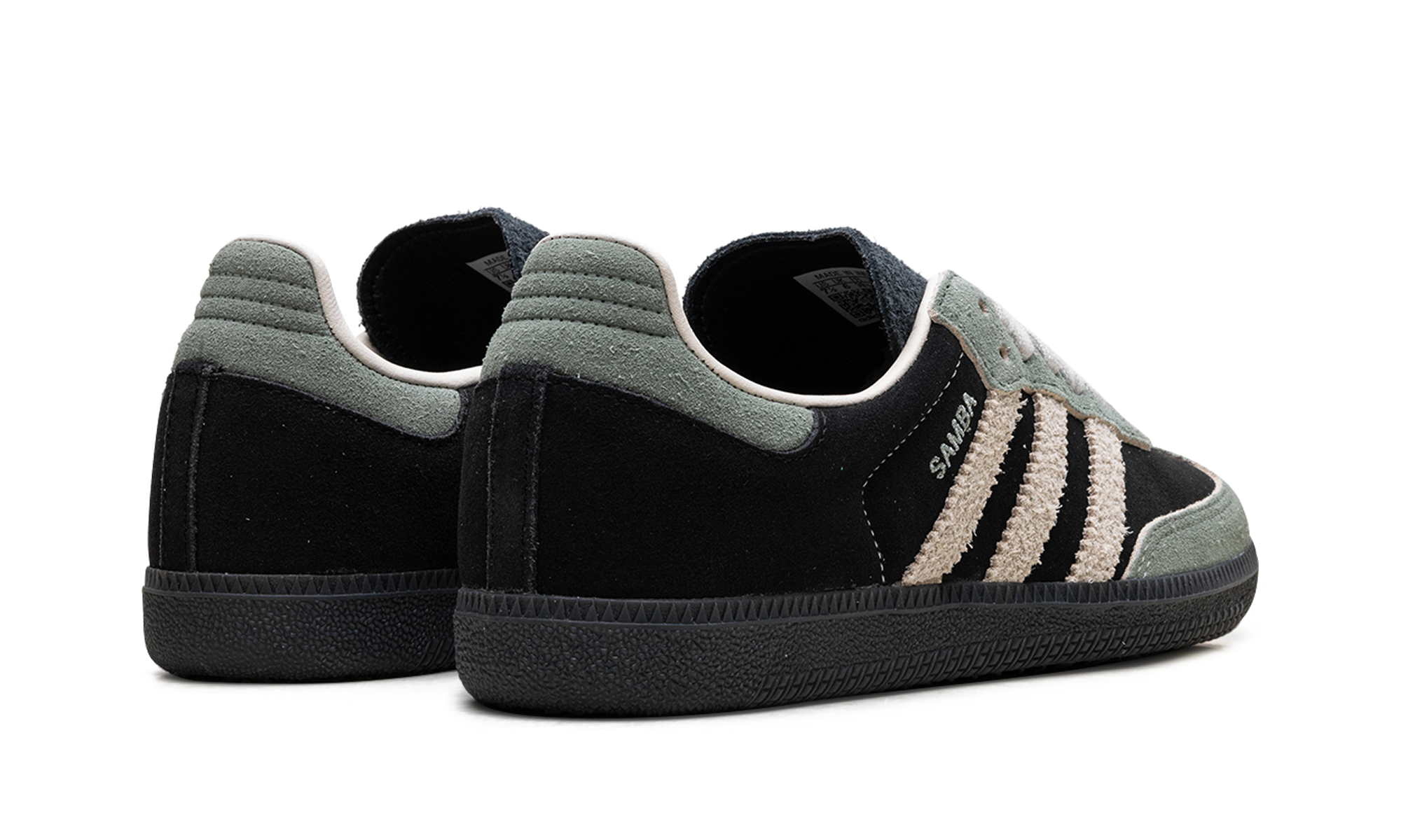 adidas samba og black alumina women s+JI2680+diagnol right behind view
