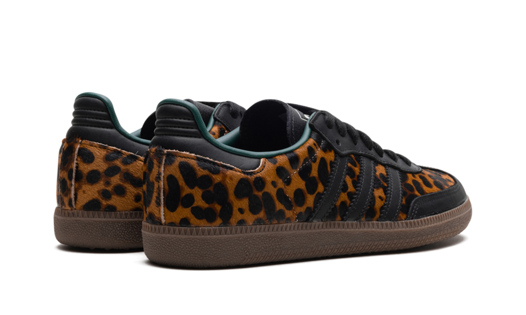 adidas samba og black green leopard women s+JI2735+diagnol right behind view