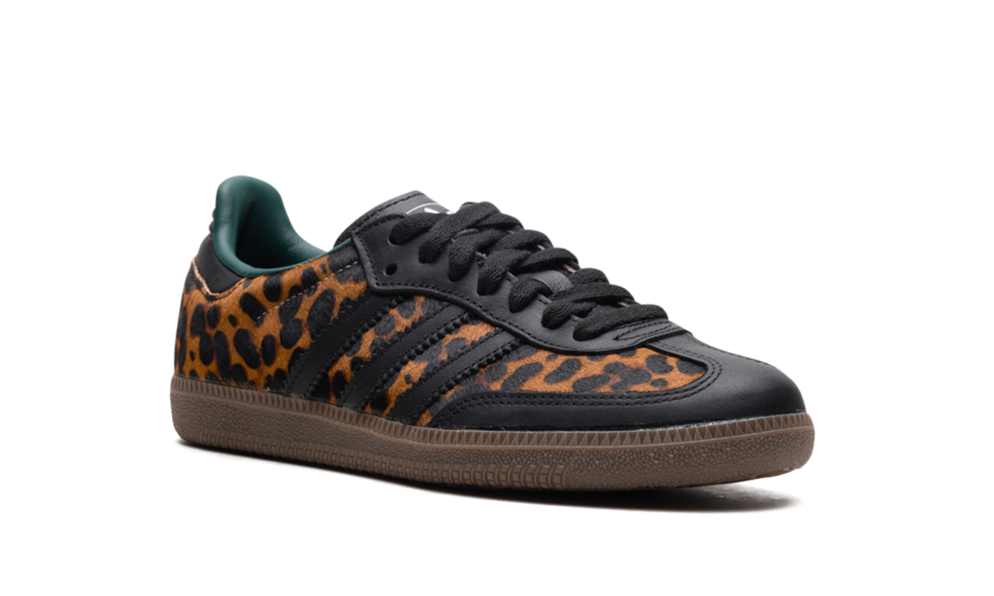 adidas samba og black green leopard women s+JI2735+diagnol right view