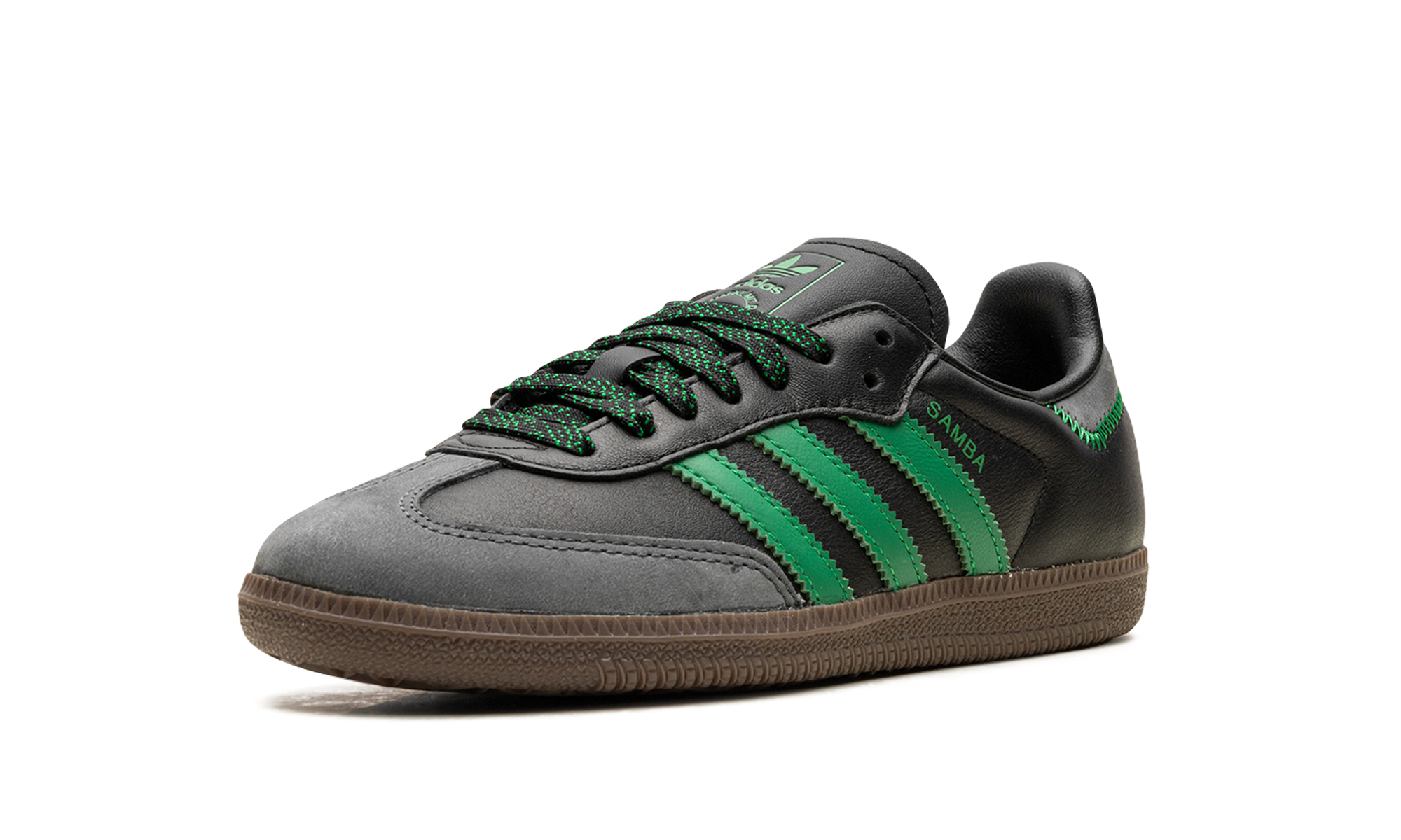 adidas samba og black green women s+IE6520+left diagnol single view
