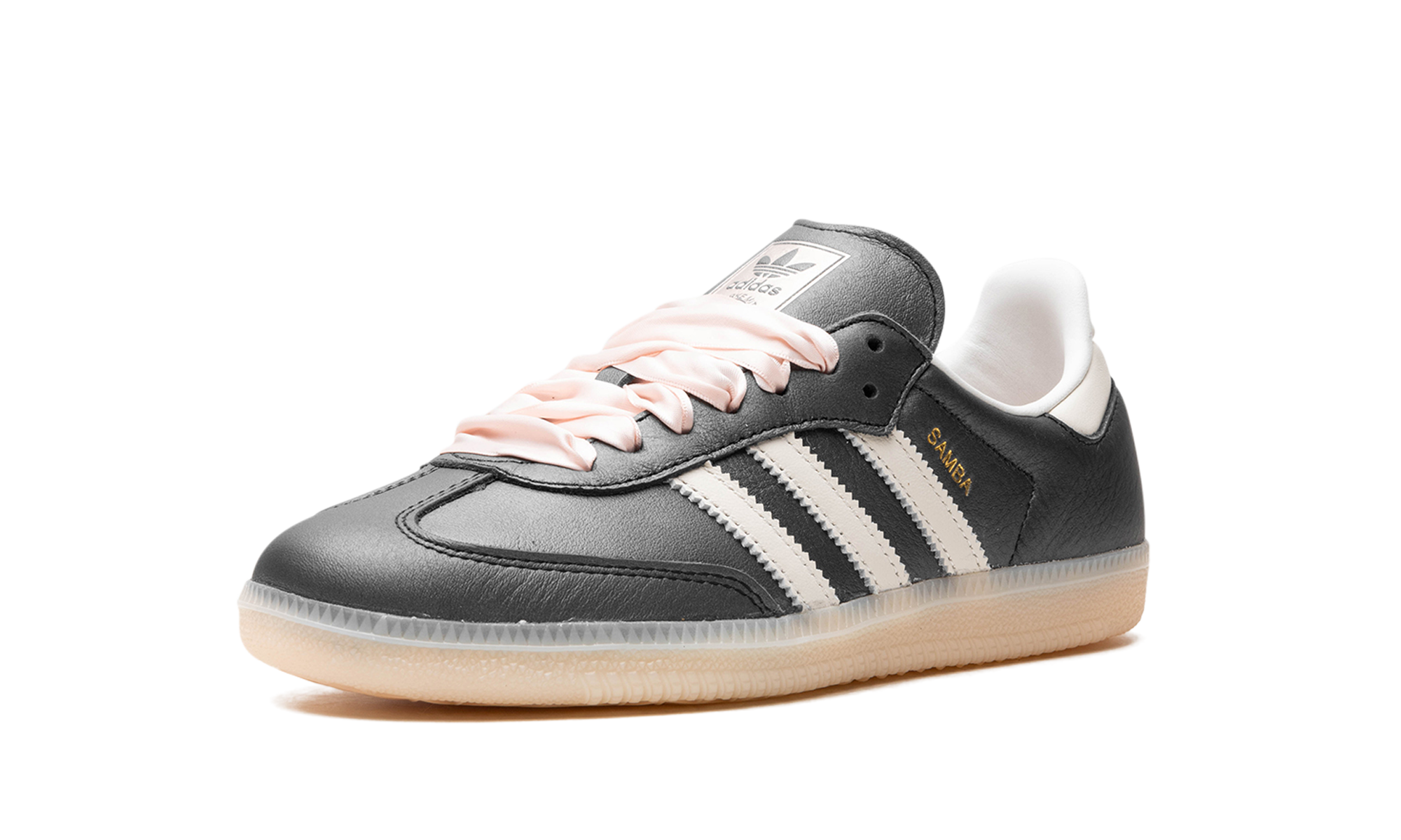 adidas samba og black pink ribbon laces women s+IH8047+left diagnol single view