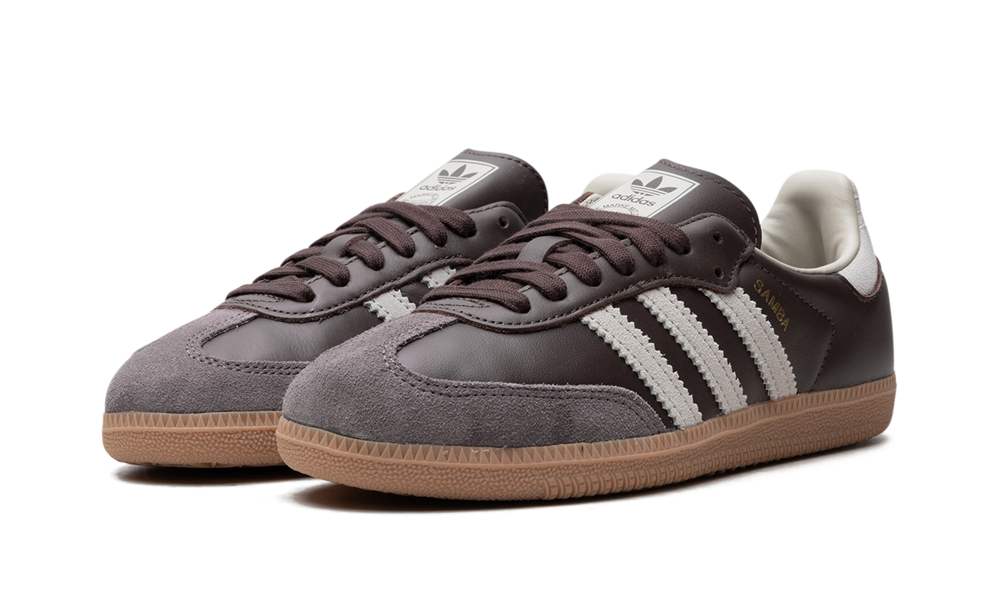adidas samba og brown putty grey+ID1481+diagnol left view
