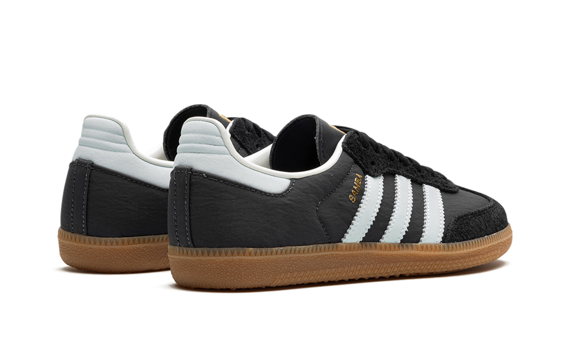 adidas samba og carbon women s+ID0493+diagnol right behind view