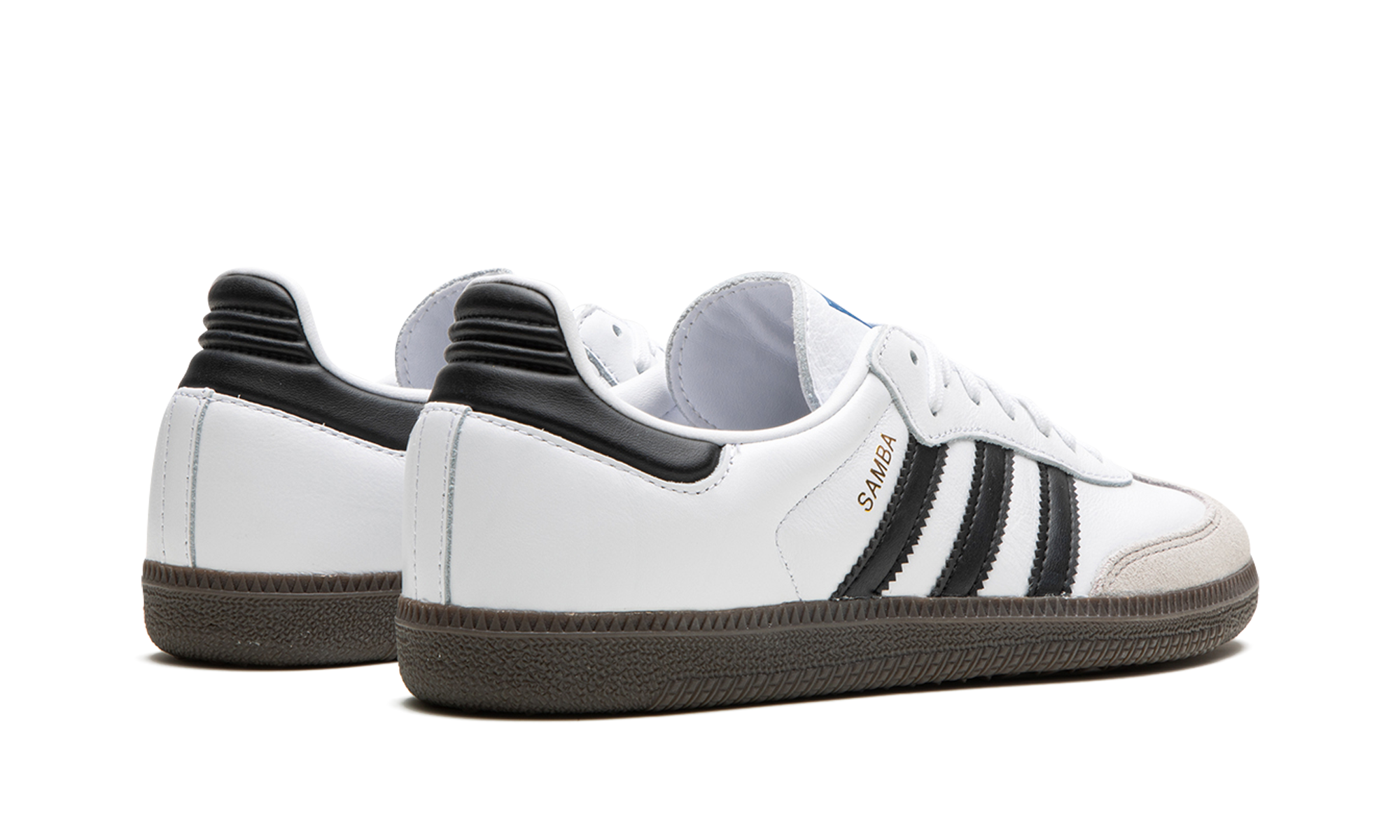 adidas samba og cloud white core black gs+IE3675+diagnol right behind view