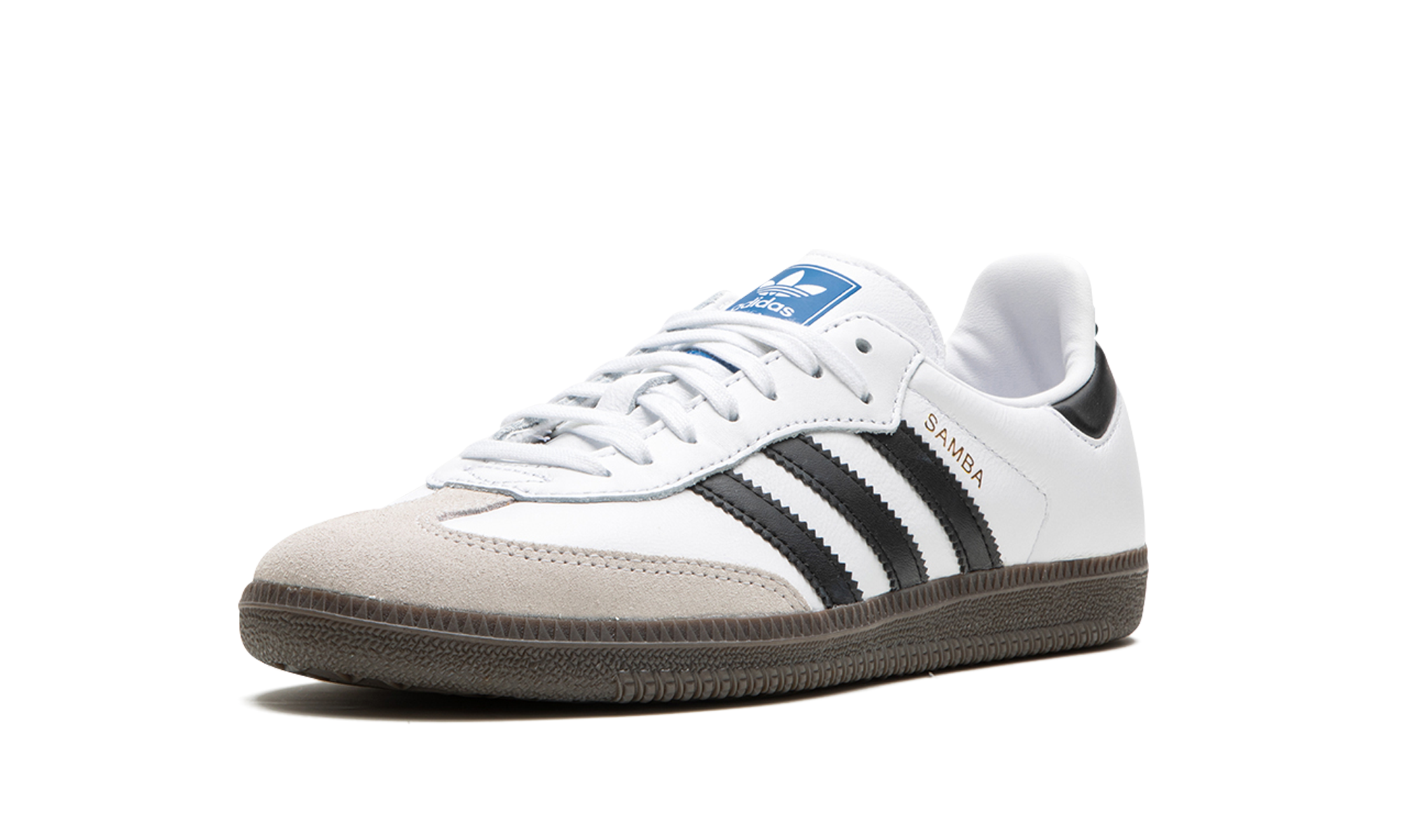 adidas samba og cloud white core black gs+IE3675+left diagnol single view