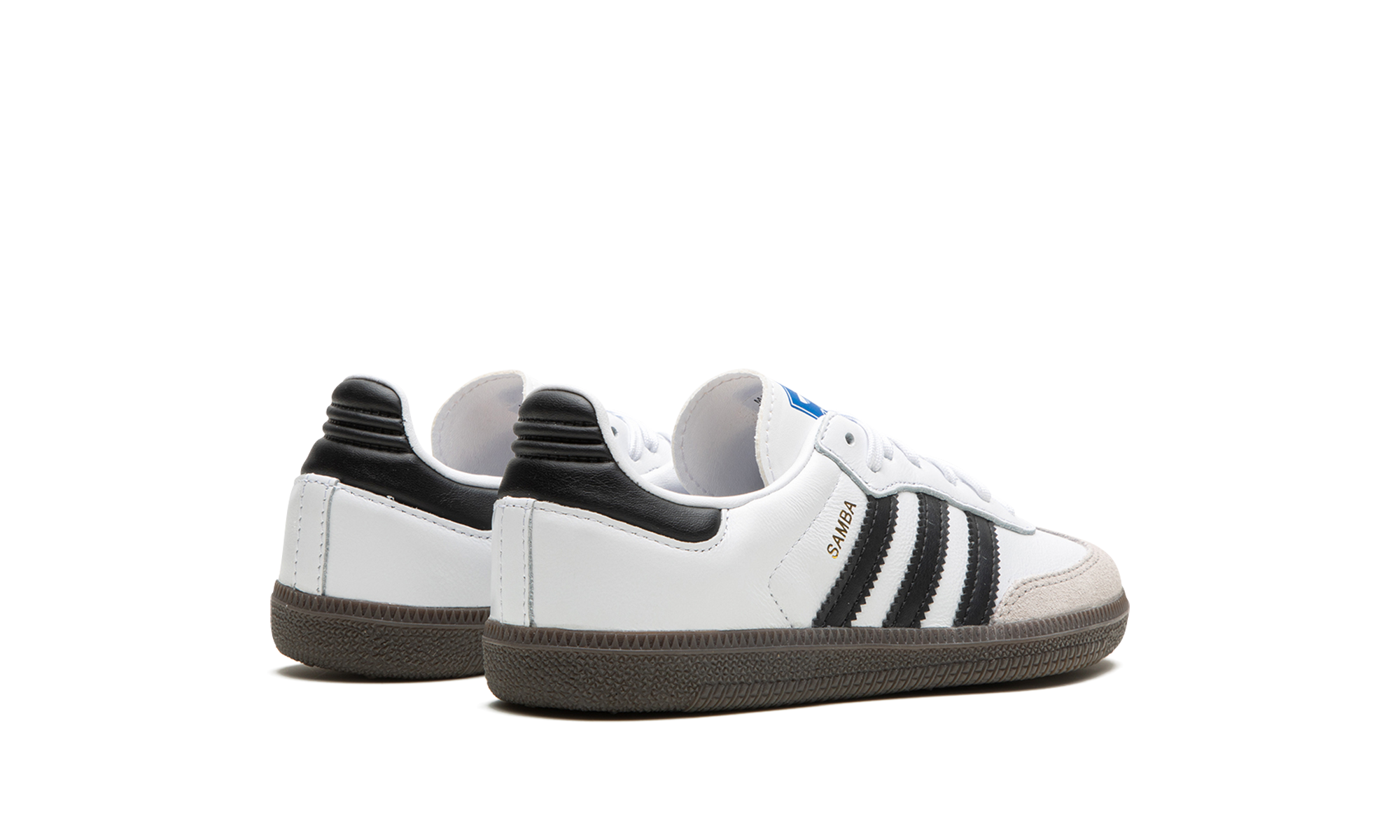 adidas samba og cloud white core black gum ps+IE3677+diagnol right behind view