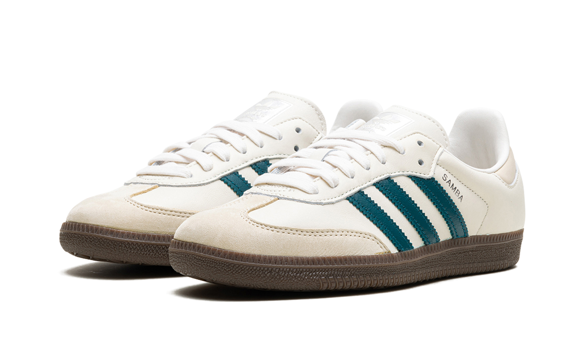 adidas samba og cloud white legacy teal women s+IG1963+diagnol left view