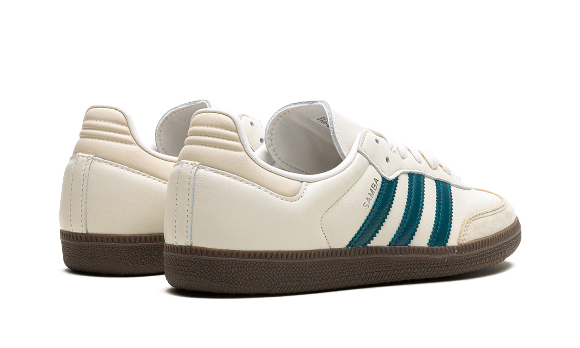 adidas samba og cloud white legacy teal women s+IG1963+diagnol right behind view