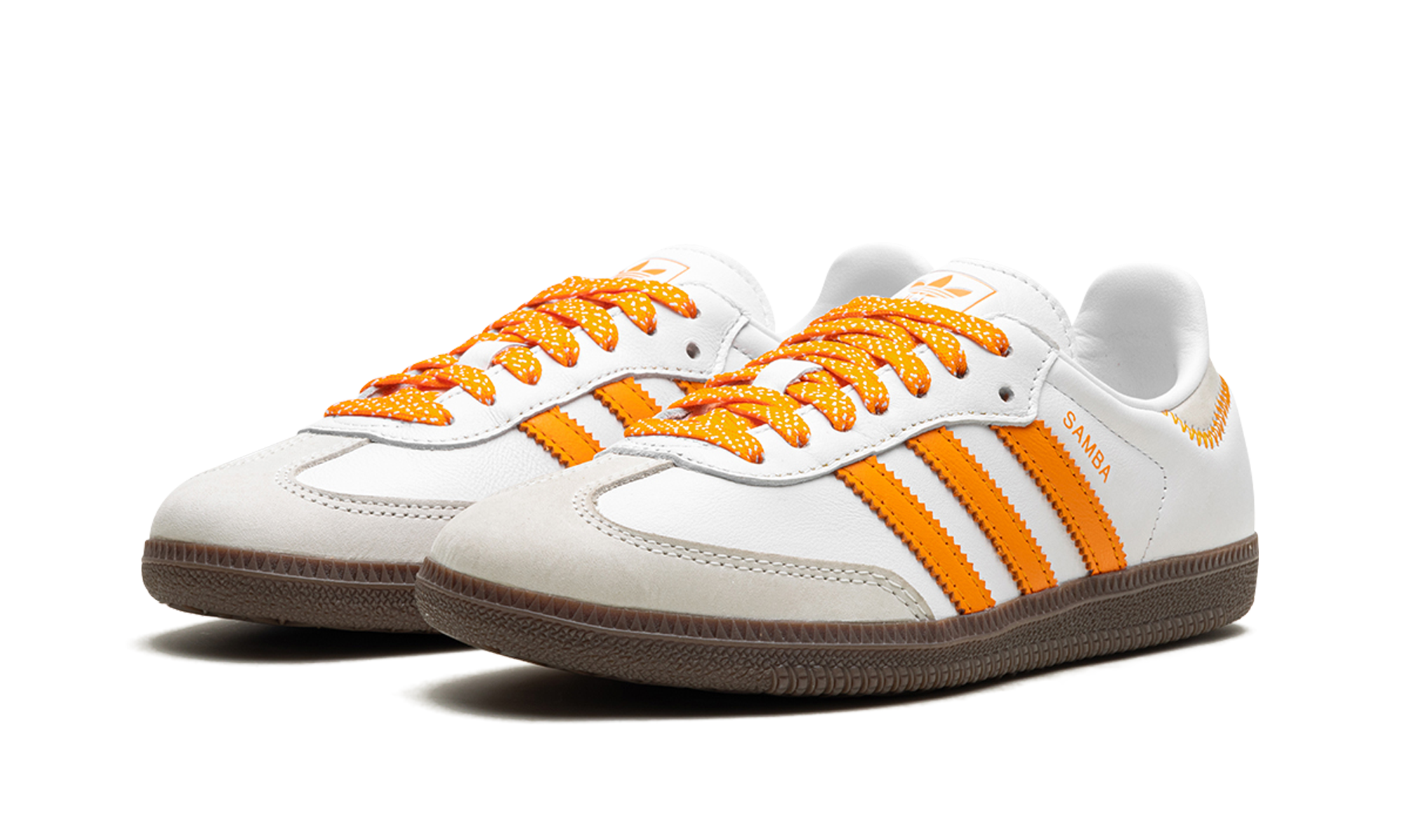 adidas samba og cloud white orange women s+IE6521+diagnol left view