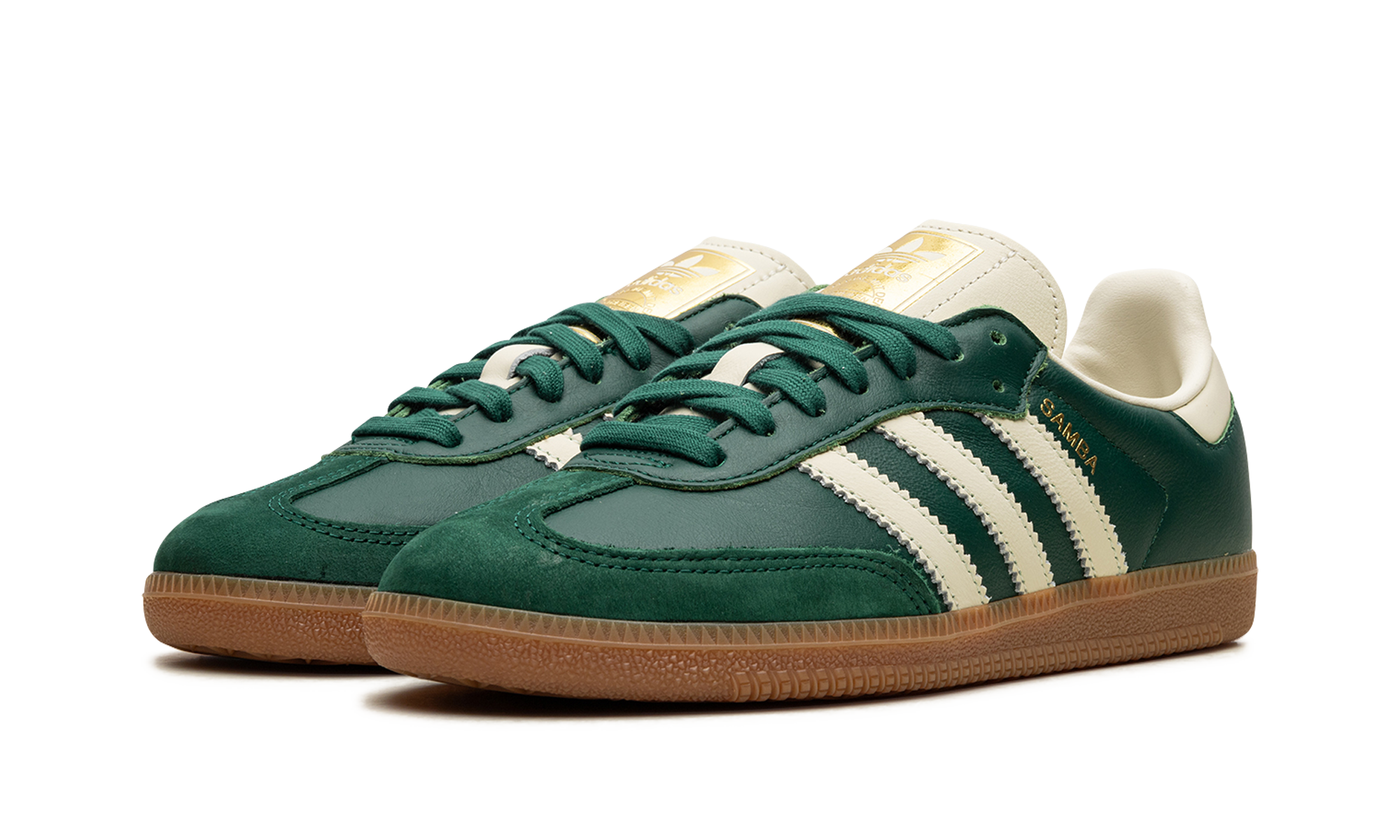 adidas samba og collegiate green women s+IE0872+diagnol left view