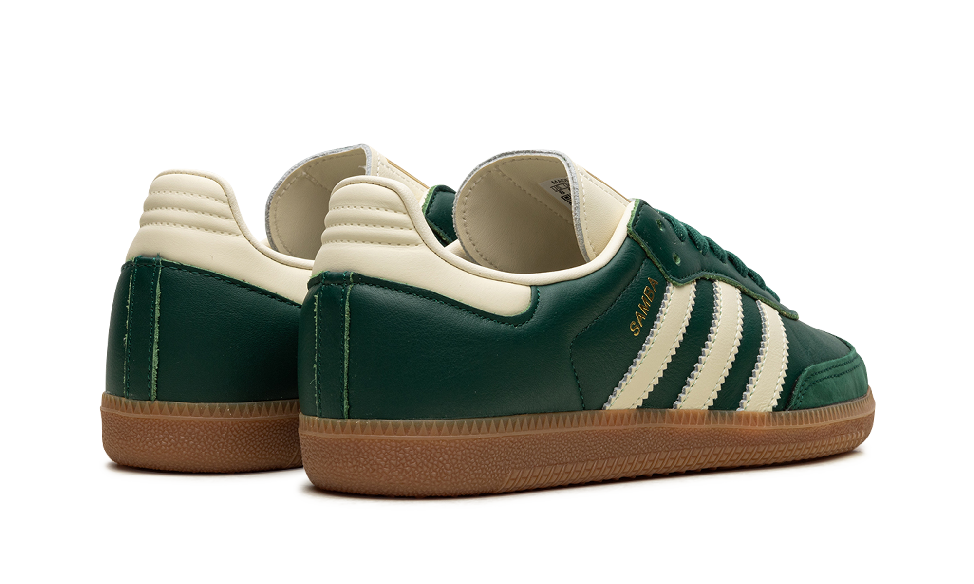 adidas samba og collegiate green women s+IE0872+diagnol right behind view