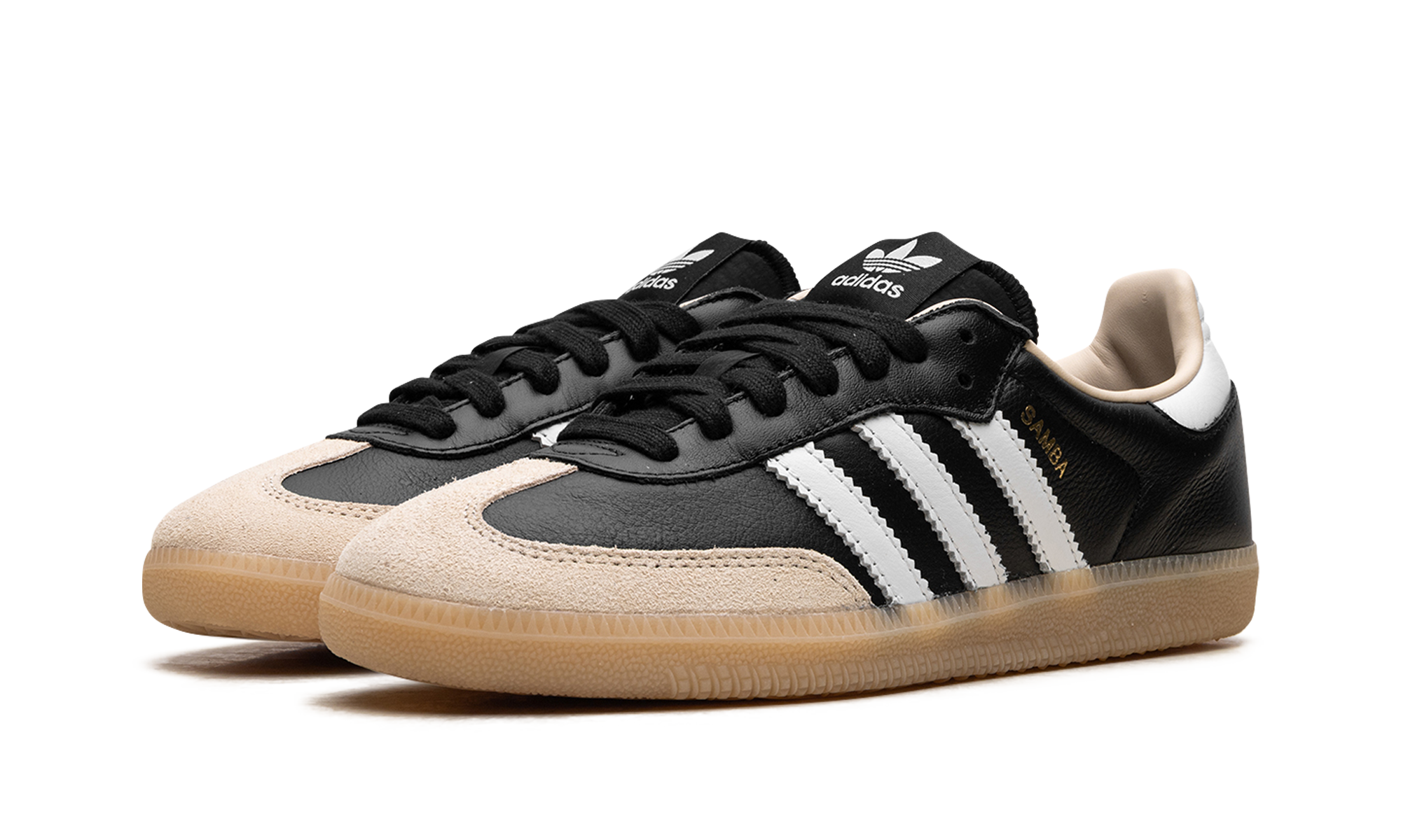 adidas samba og core black cloud white gum+JS3832+diagnol left view