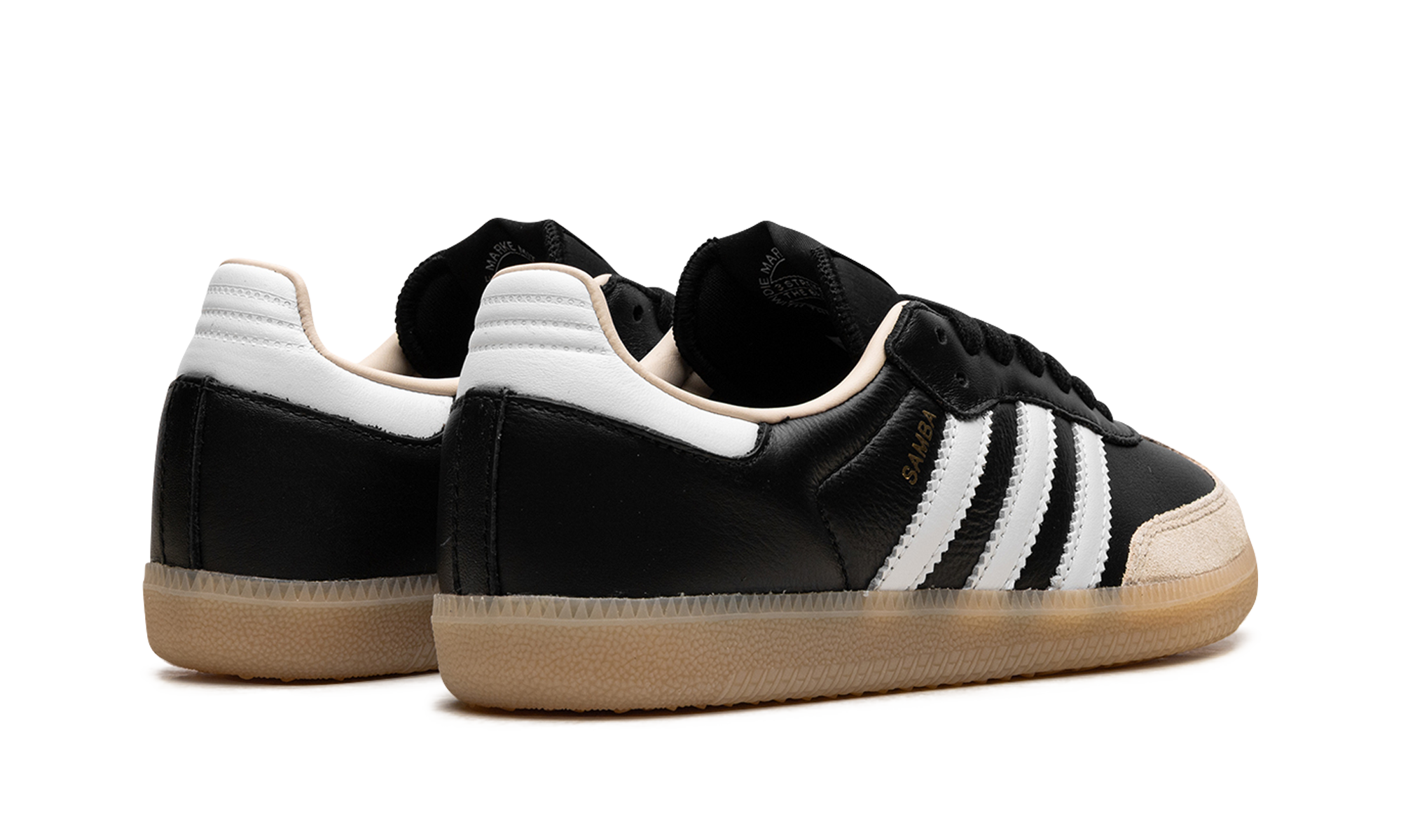 adidas samba og core black cloud white gum+JS3832+diagnol right behind view