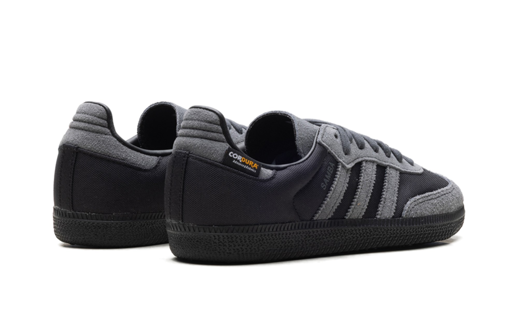 adidas samba og core black grey cordura+JI3214+diagnol right behind view