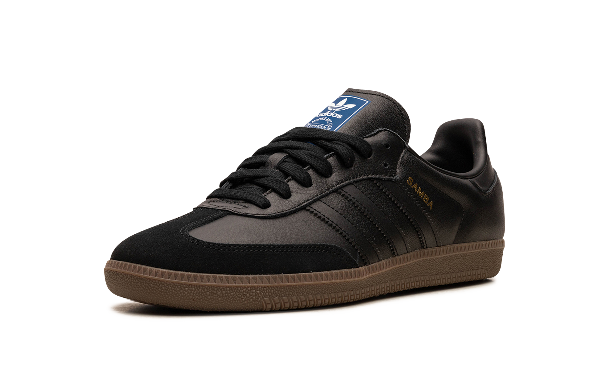 adidas samba og core black gum+IE3438+left diagnol single view