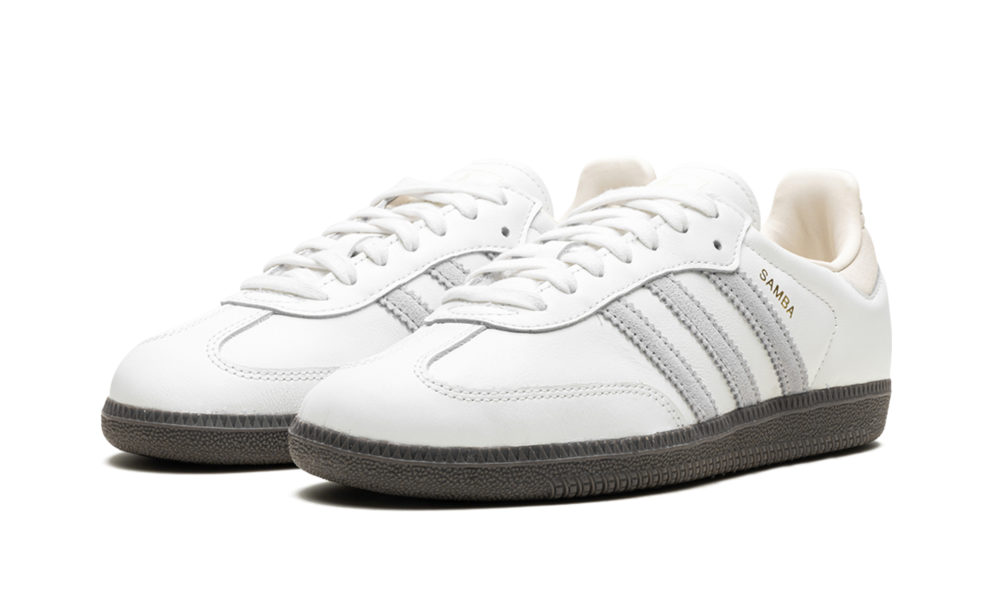 adidas samba og core white grey+IH4880+diagnol left view