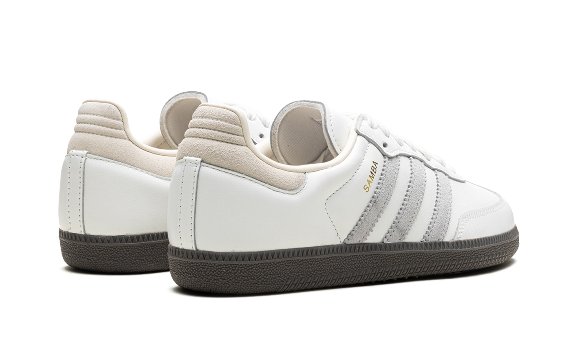 adidas samba og core white grey+IH4880+diagnol right behind view