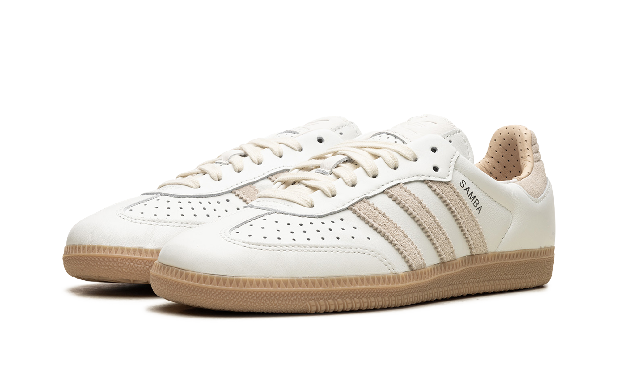 adidas samba og core white magic beige+IG1376+diagnol left view
