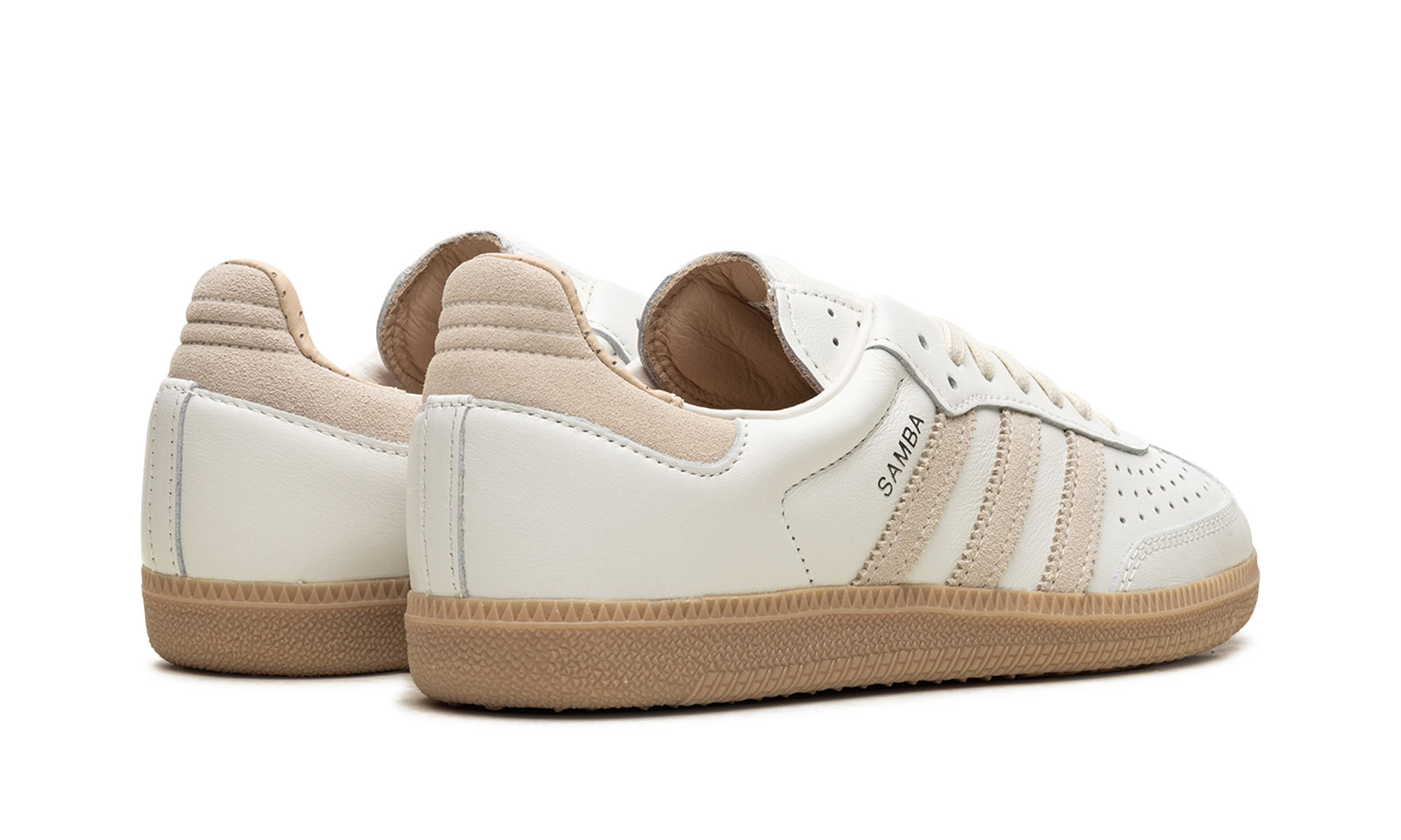 adidas samba og core white magic beige+IG1376+diagnol right behind view