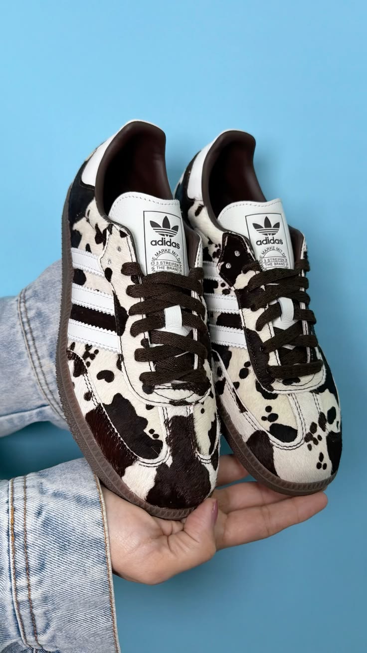 adidas Samba OG Cow Print Dark Brown White (Women's), Lifestyle View 3, SKU KK2238