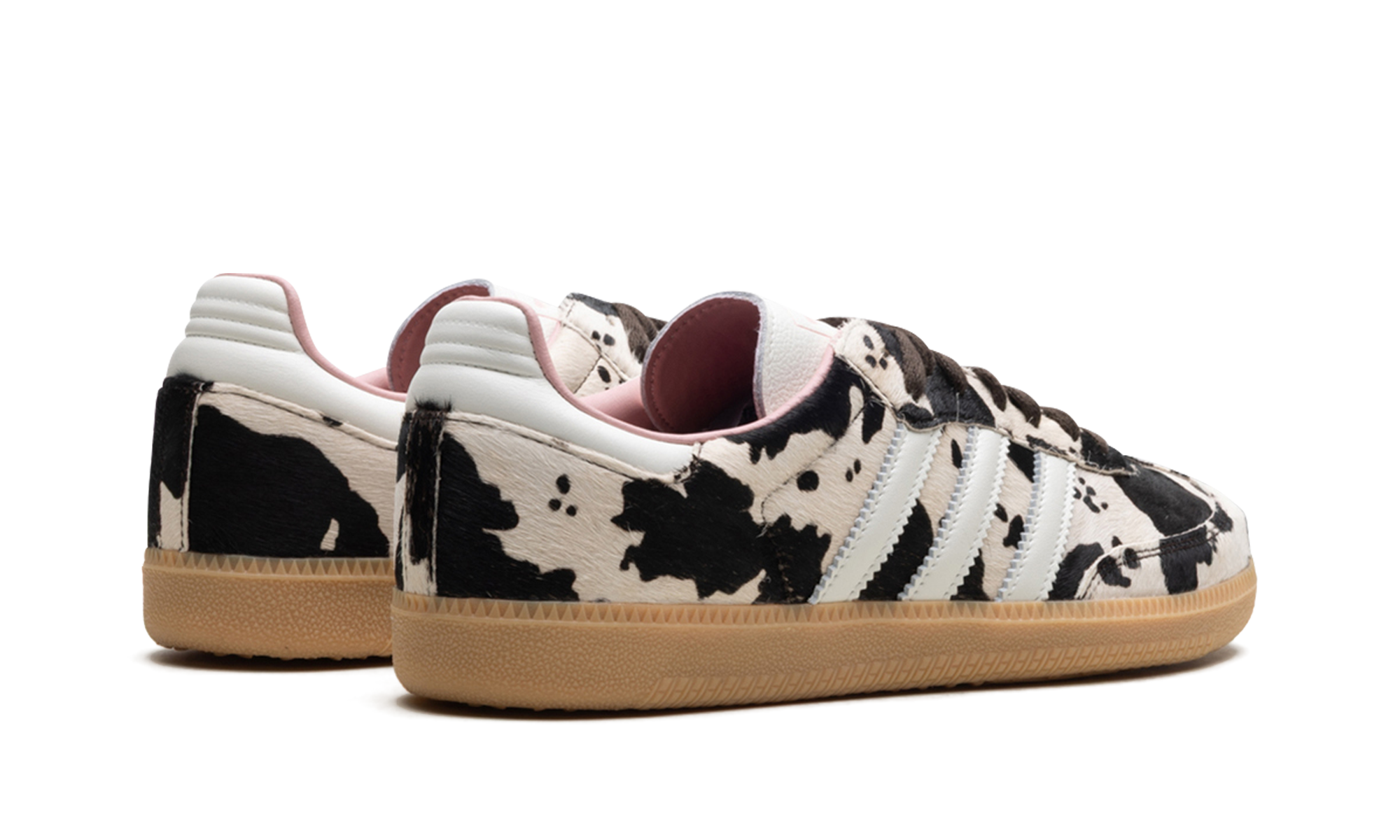 adidas samba og cow print women s+JR1256+diagnol right behind view