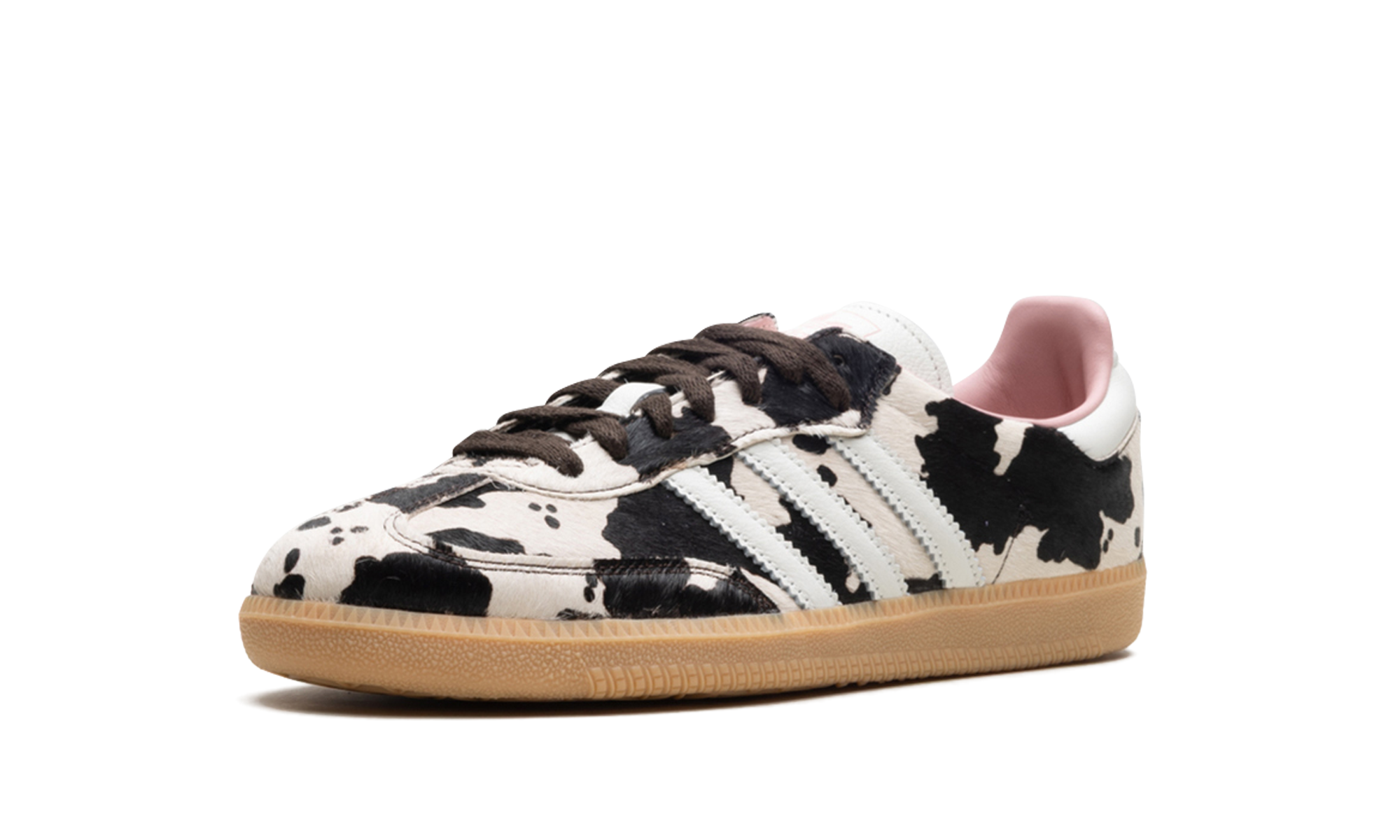 adidas samba og cow print women s+JR1256+left diagnol single view