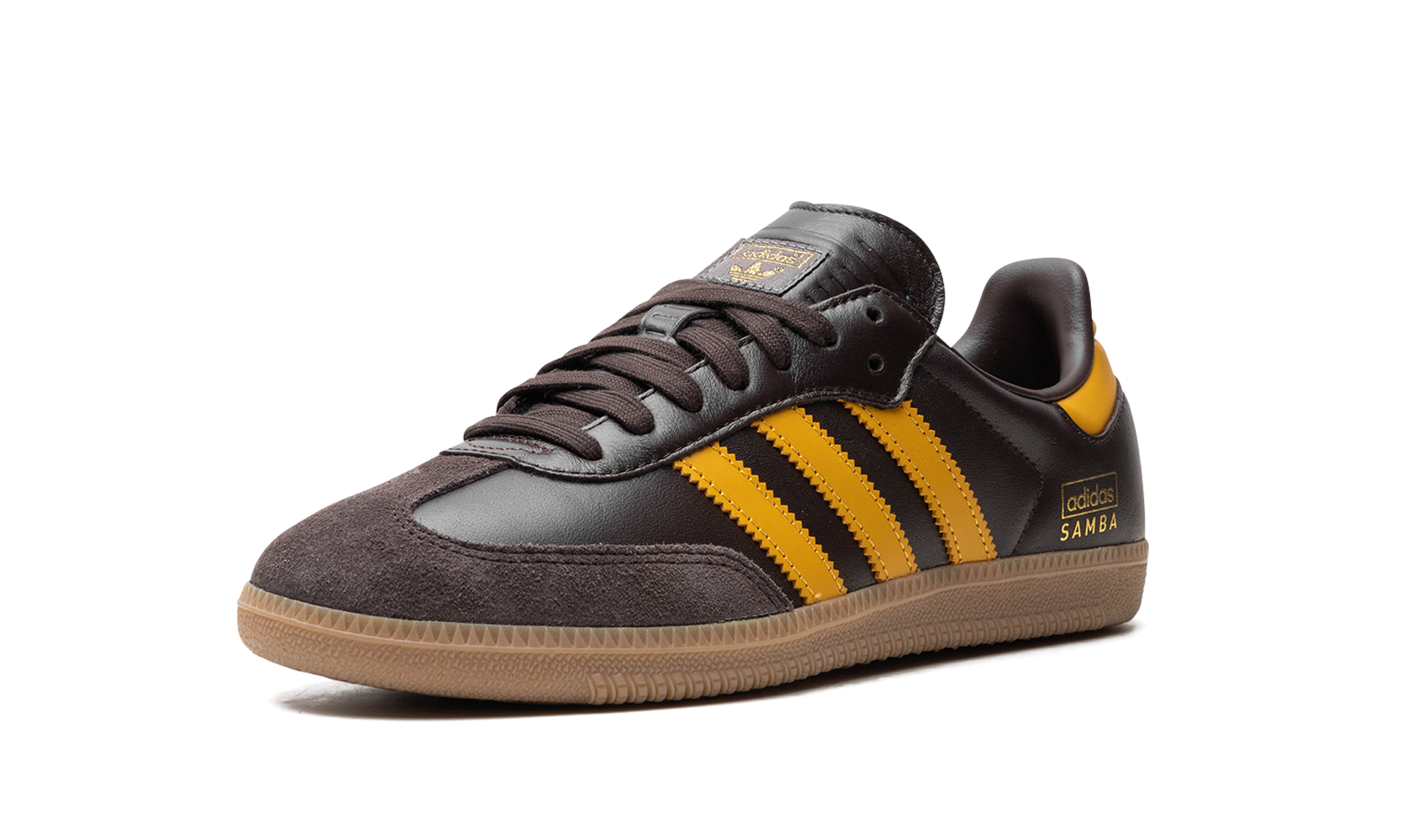 adidas samba og dark brown preloved yellow+IG6174+left diagnol single view