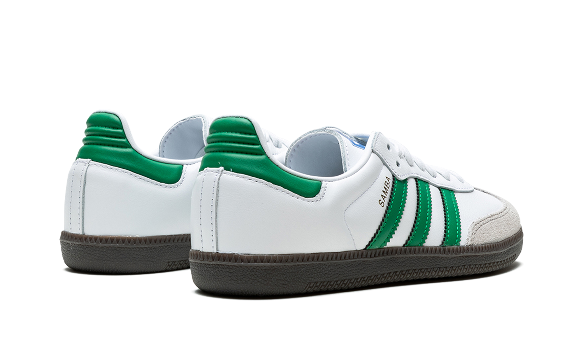 adidas samba og footwear white green+IG1024+diagnol right behind view