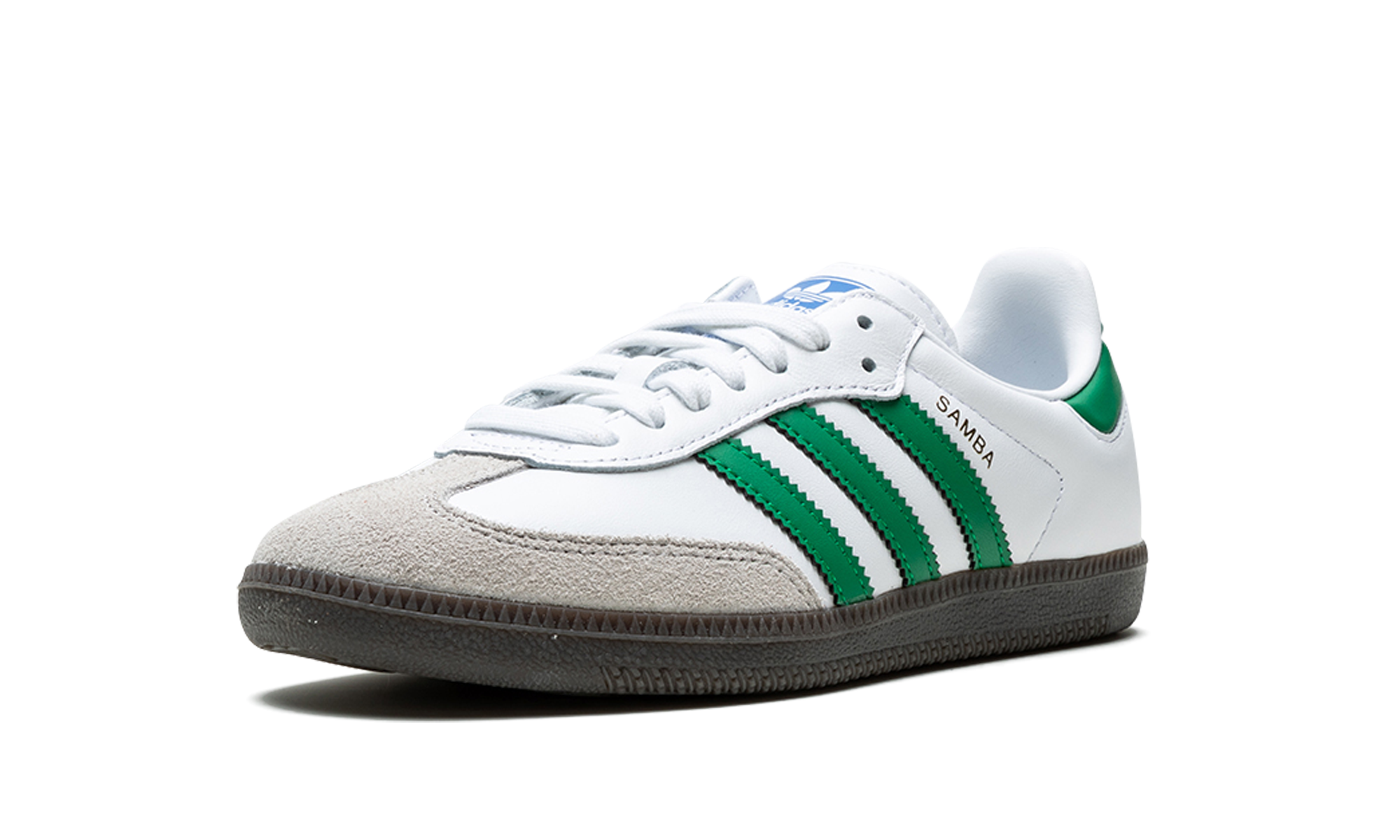 adidas samba og footwear white green+IG1024+left diagnol single view