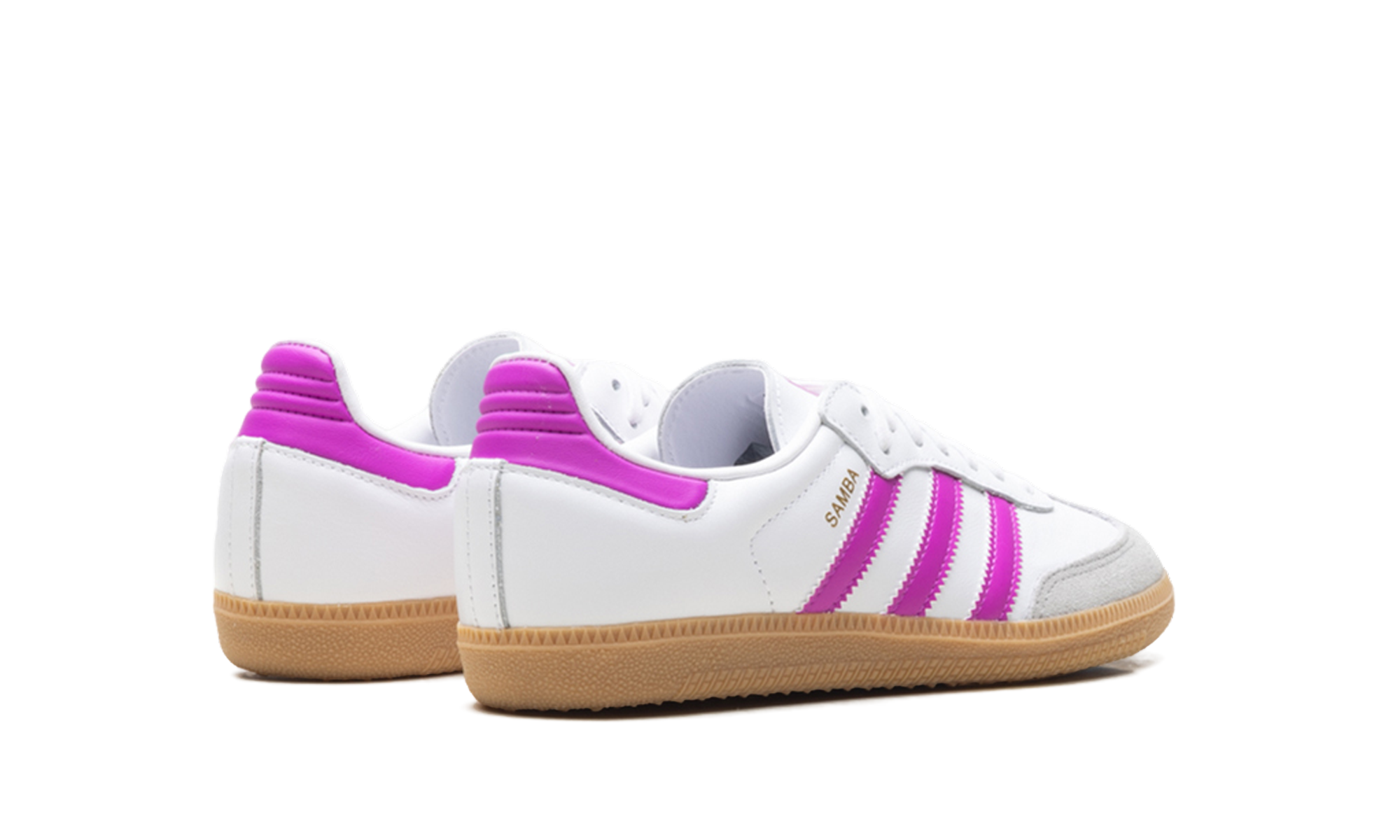 adidas samba og footwear white purple kids+IH2873+diagnol right behind view