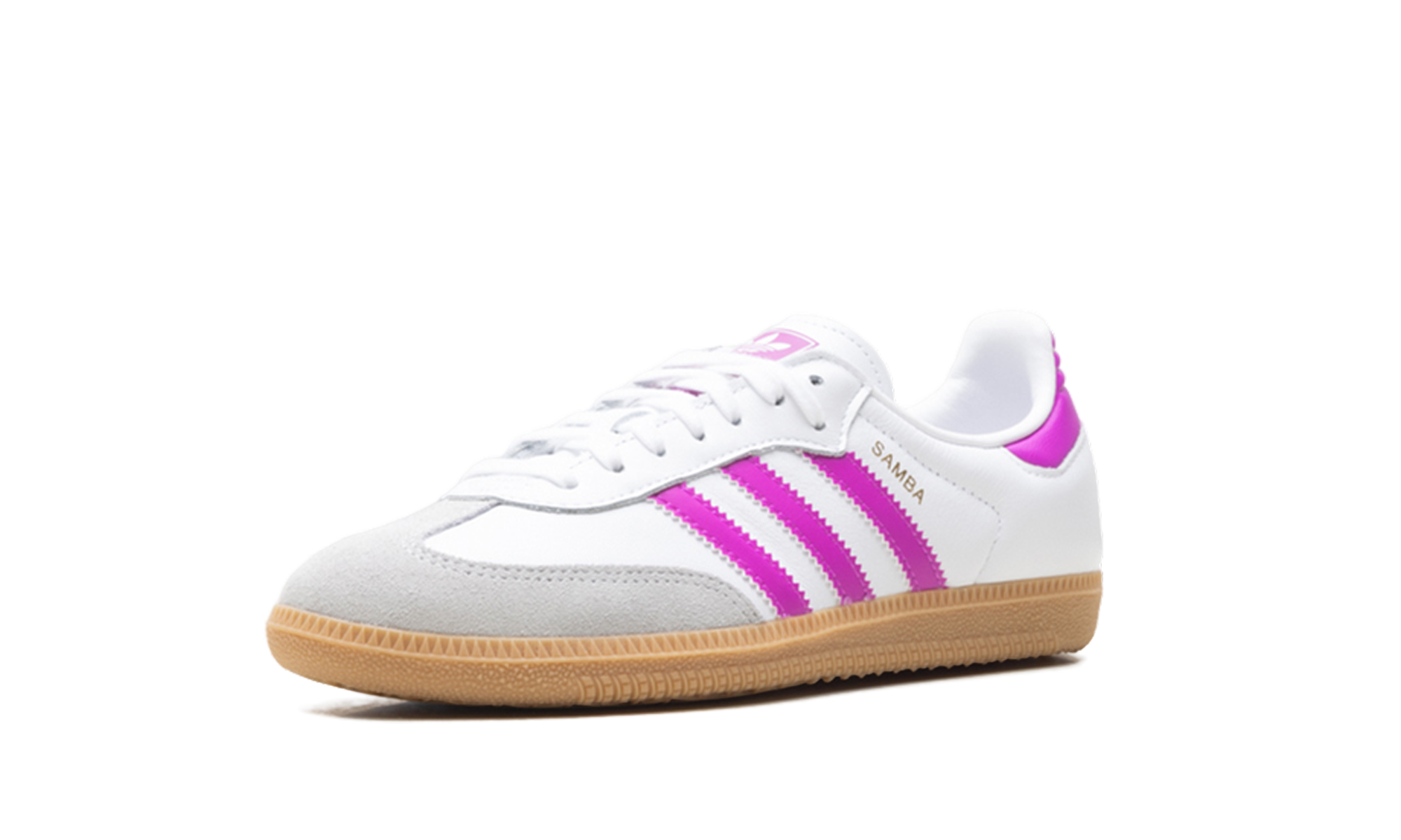 adidas samba og footwear white purple kids+IH2873+left diagnol single view
