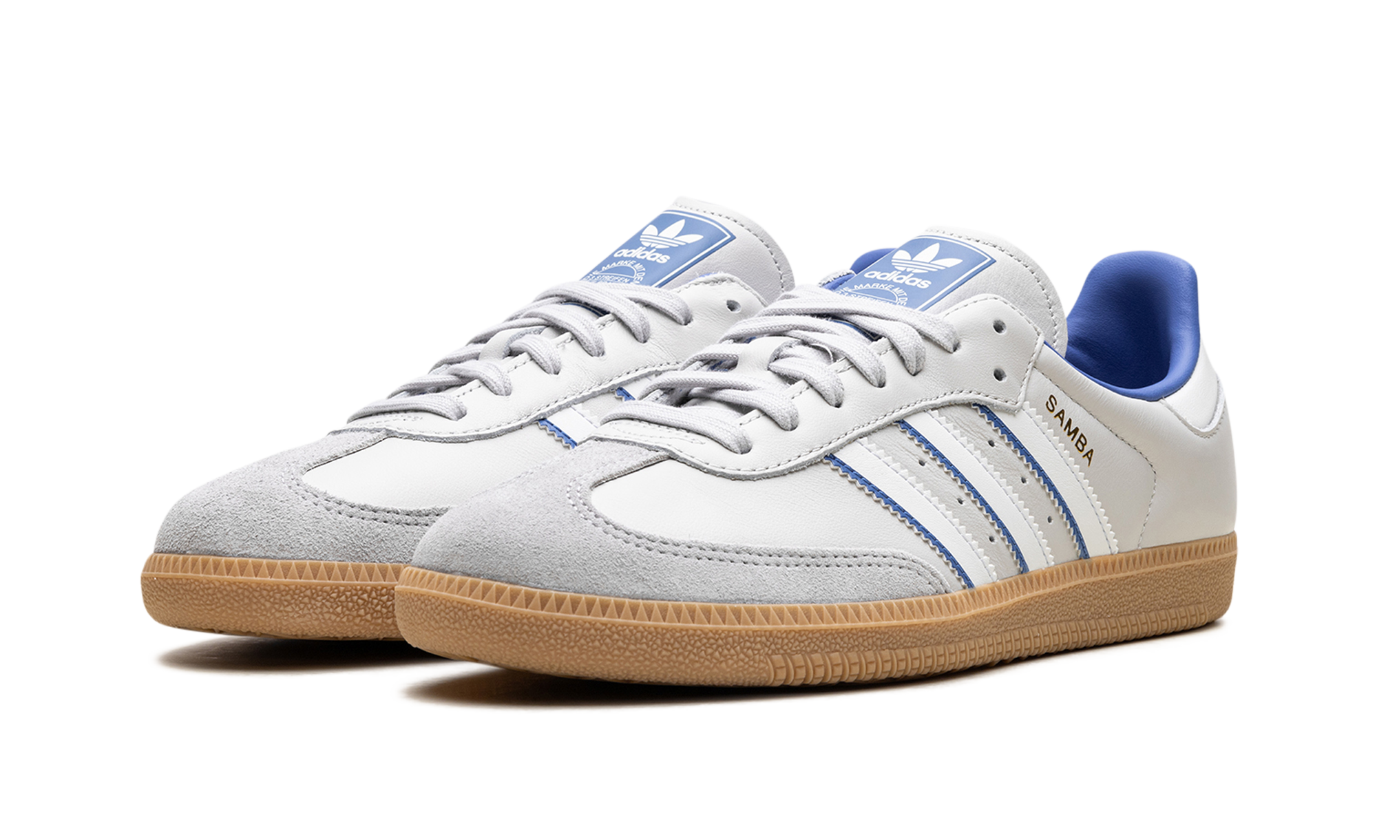 adidas samba og grey one blue+ID1478+diagnol left view