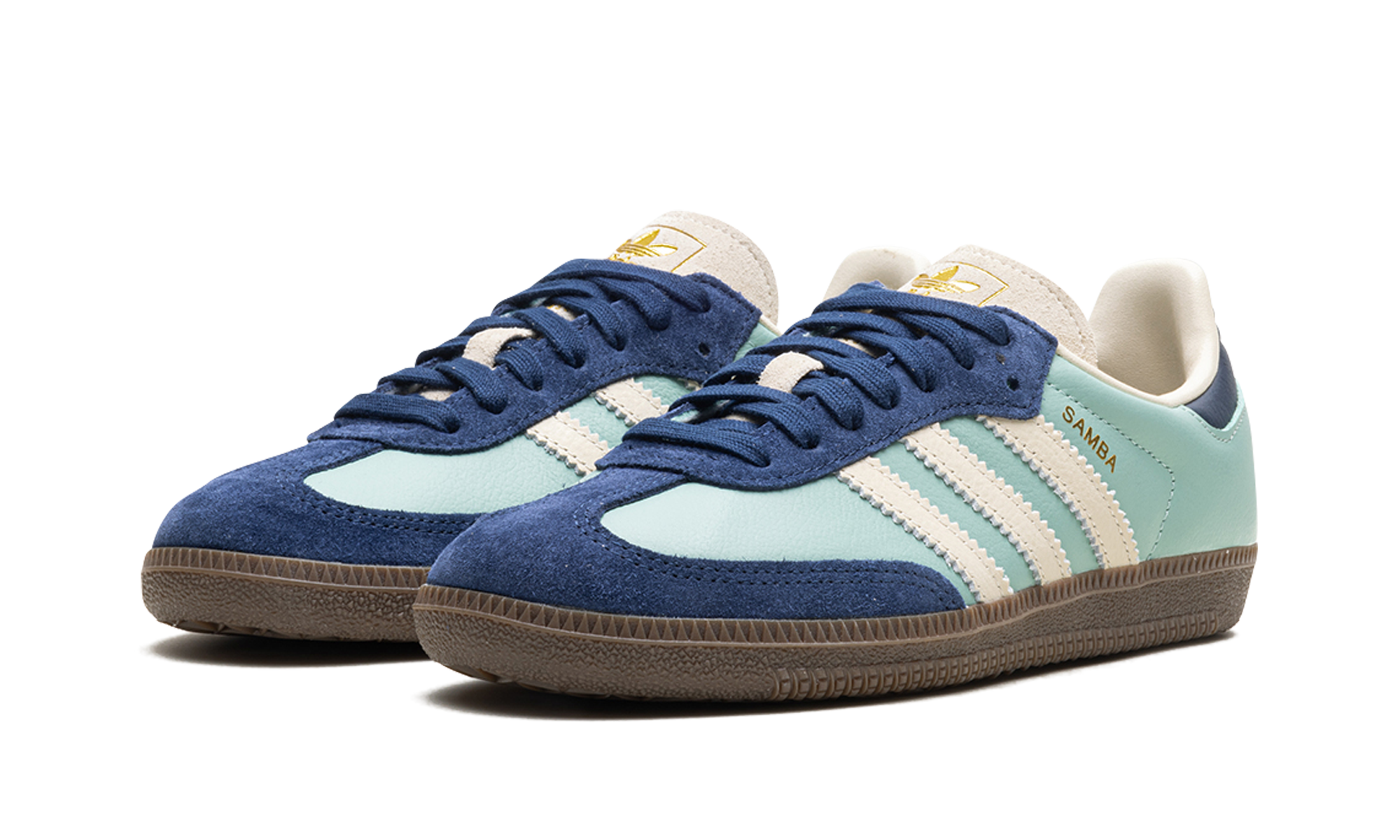 adidas samba og hazy green night indigo women s+JI4208+diagnol left view