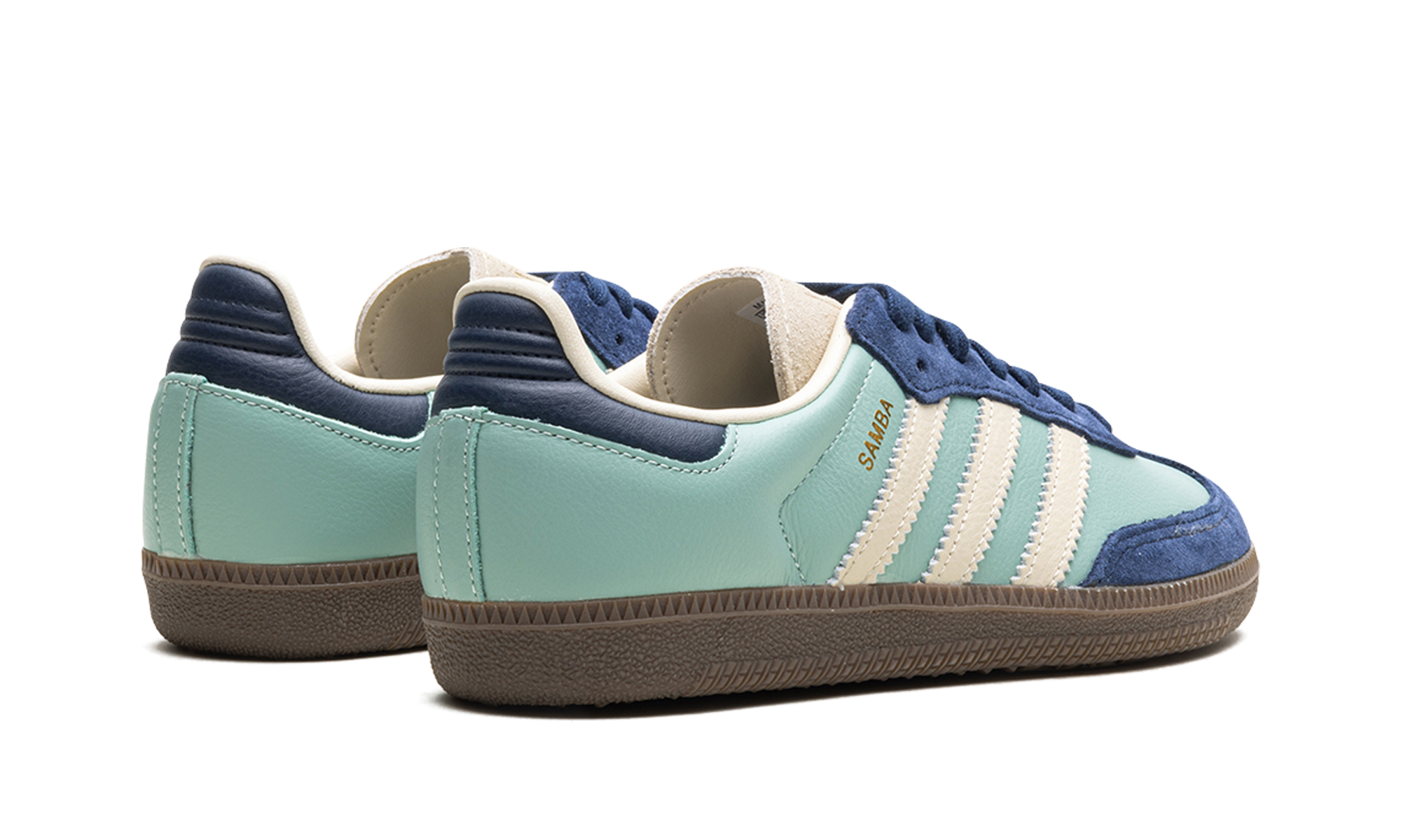 adidas samba og hazy green night indigo women s+JI4208+diagnol right behind view