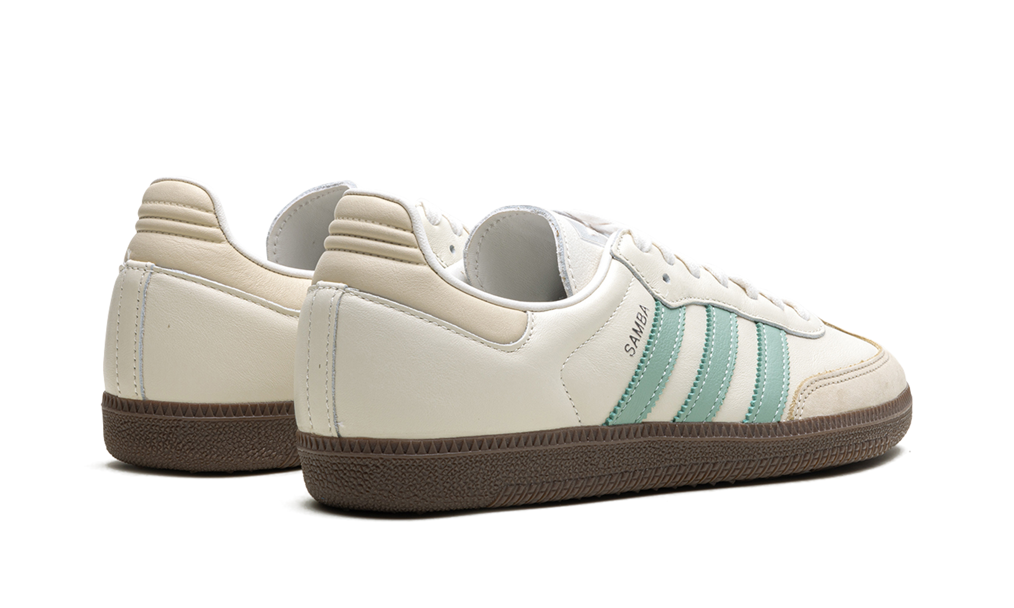 adidas samba og hazy green women s+IH2752+diagnol right behind view